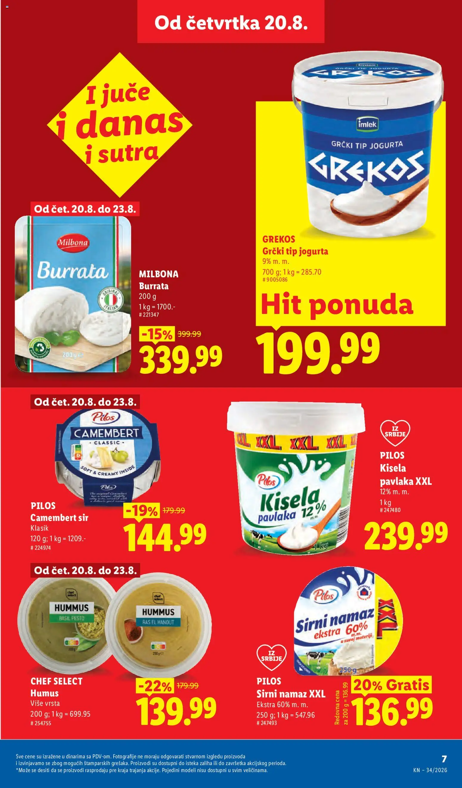 Lidl katalog - važi od 20.08.2026 | Strana: 25 | Proizvode: Pesto, Namaz, Hummus, Sir