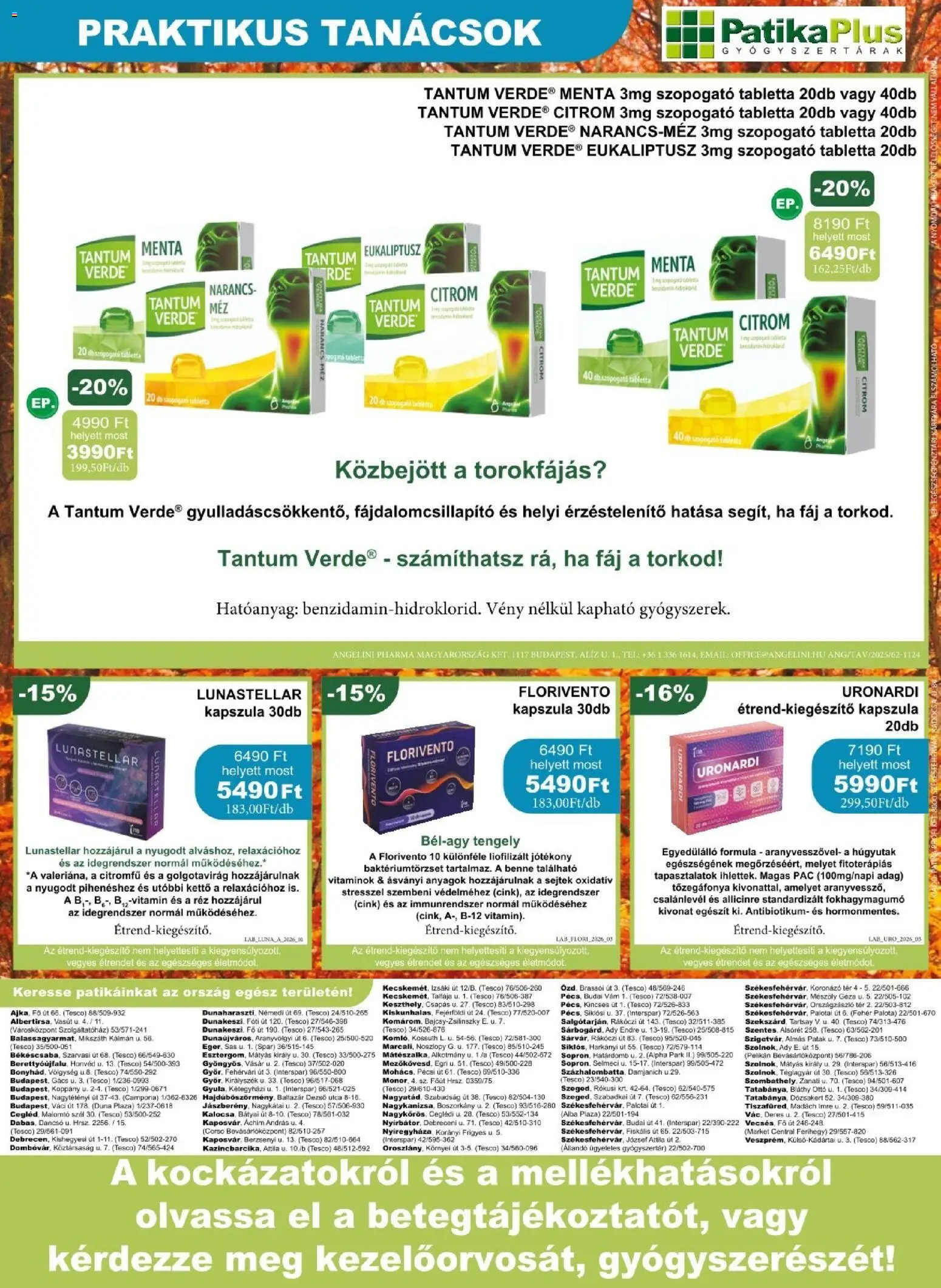 PatikaPlus akciós ujság - amely érvényes a következő dátumtól: 2026.10.01. | Oldal: 8 | Termékek: Menta, Debreceni, Tabletta, Citrom