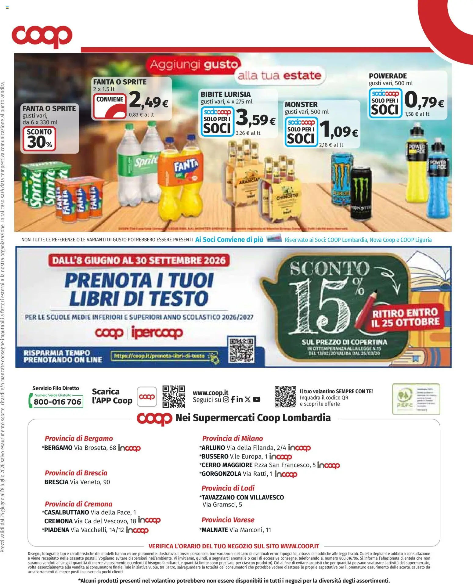 Volantino COOP del 25/06/2026 | Pagina: 21 | Prodotti: Tè, Chinotto, Data, Fanta