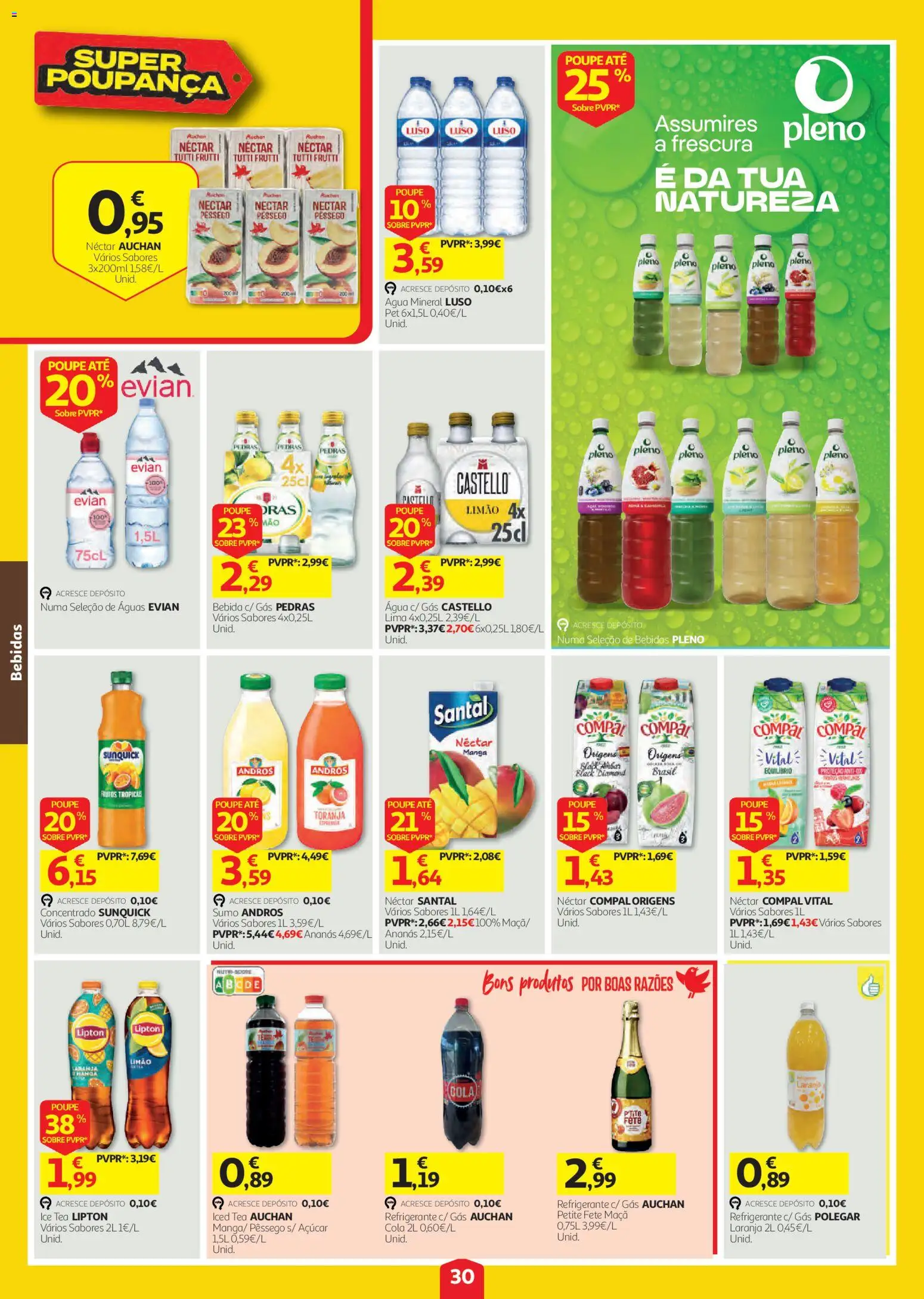 Auchan folheto │ válido de 20/08/2026 | Página: 30 | Produtos: Bebidas, Toranja, Maça, Água mineral