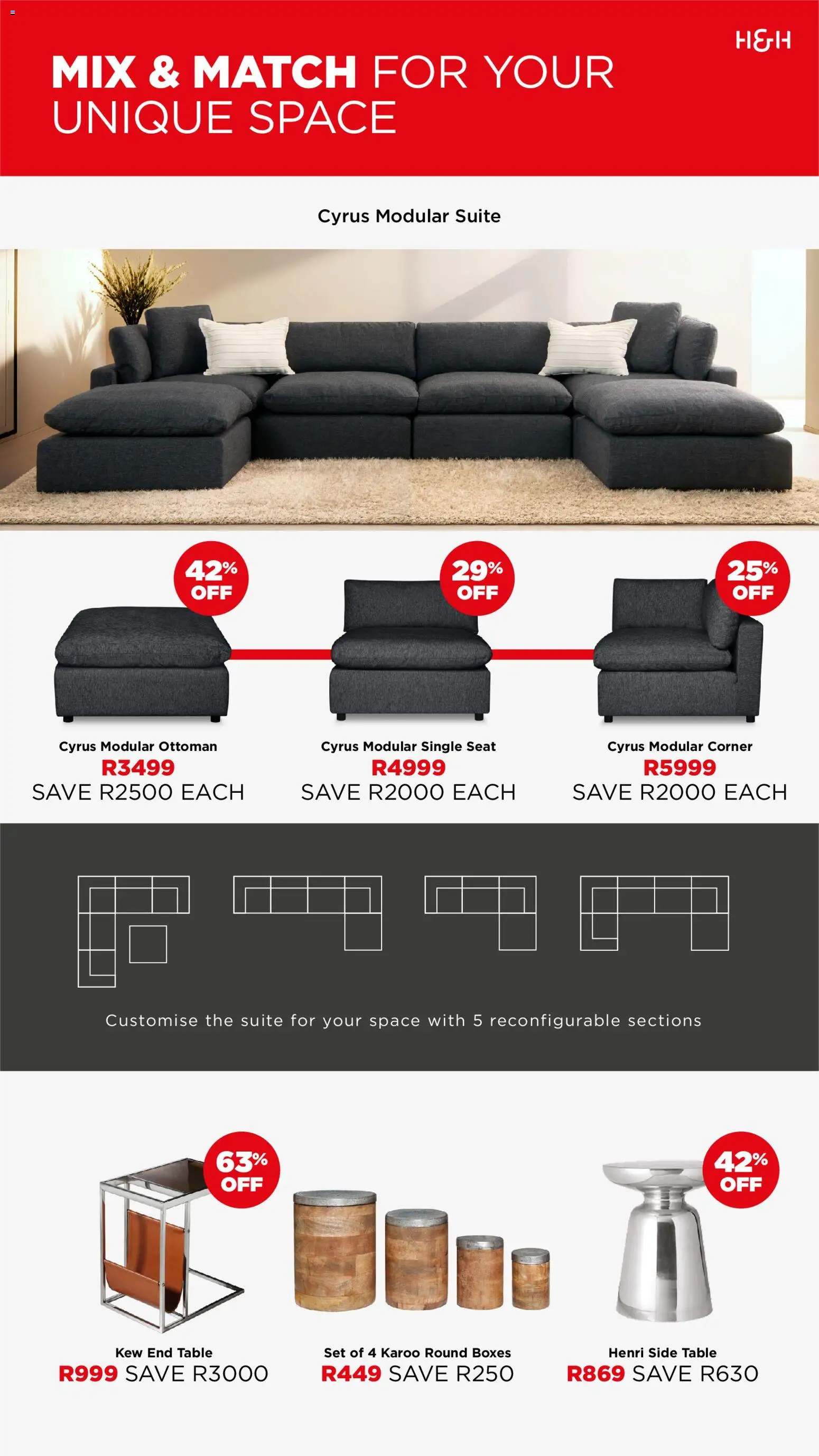 New House and Home catalogue – valid from 09/03/2026 | Page: 4 | Products: Side table, Table, Ottoman