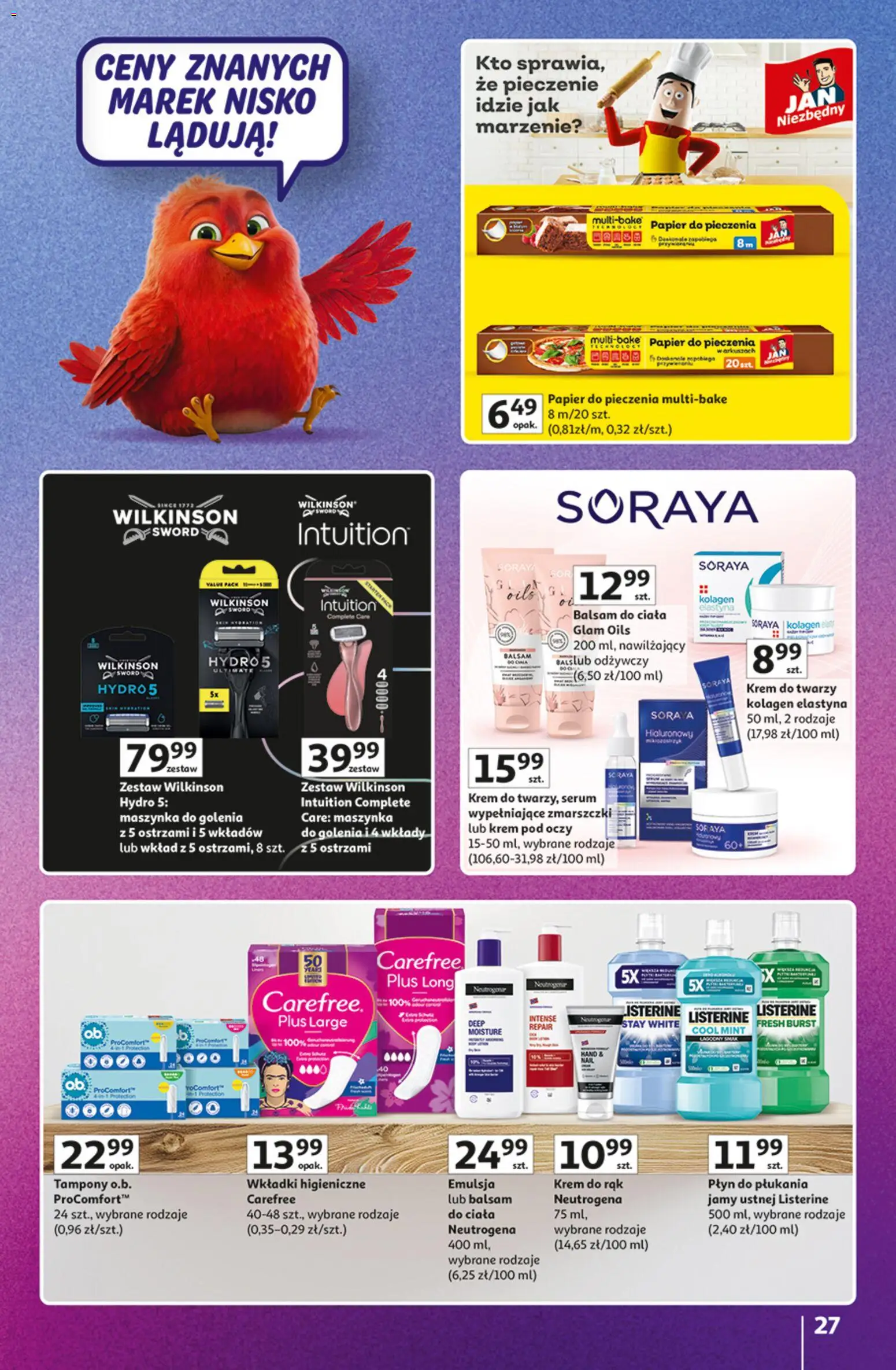 Auchan gazetka - Znane marki od 15.10.2026 | Strona: 27 | Produkty: Tampony, Wkładki higieniczne, Krem do rąk, Krem