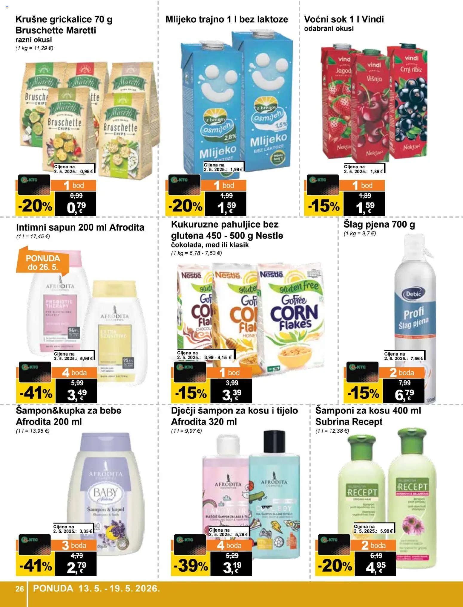 KTC katalog | vrijedi od 13.05.2026 | Stranica: 26 | Proizvodi: Med, Mlijeko, Sok, Pahuljice
