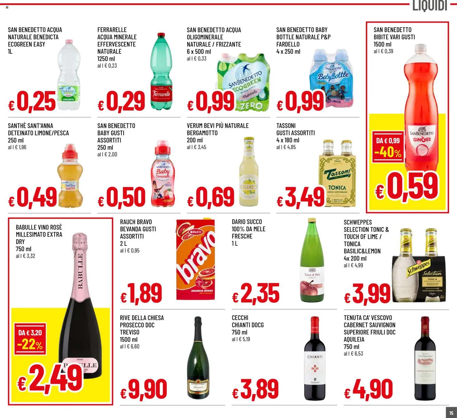 Volantino Famila del 04.06.2026 | Pagina: 15 | Prodotti: Succo, Mele, Acqua, Vino