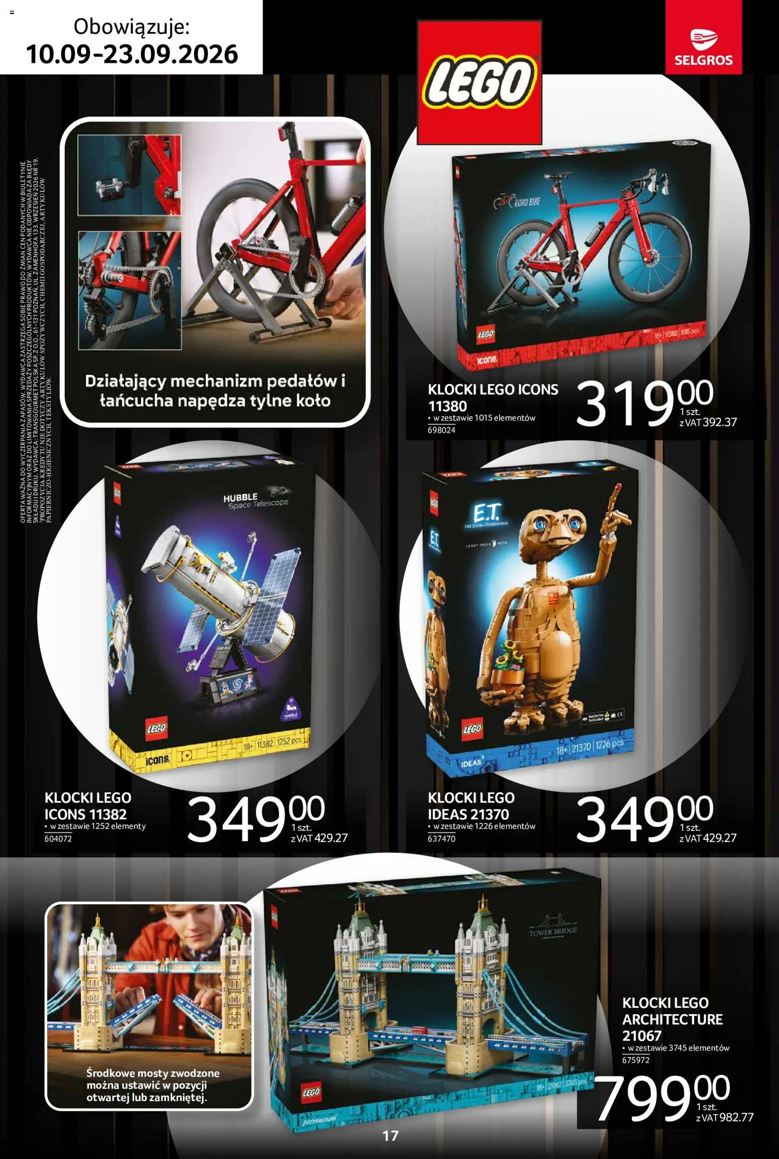 Selgros cash&carry gazetka - Premium od 10.09.2026 | Strona: 17 | Produkty: PC, Lego, Klocki Lego