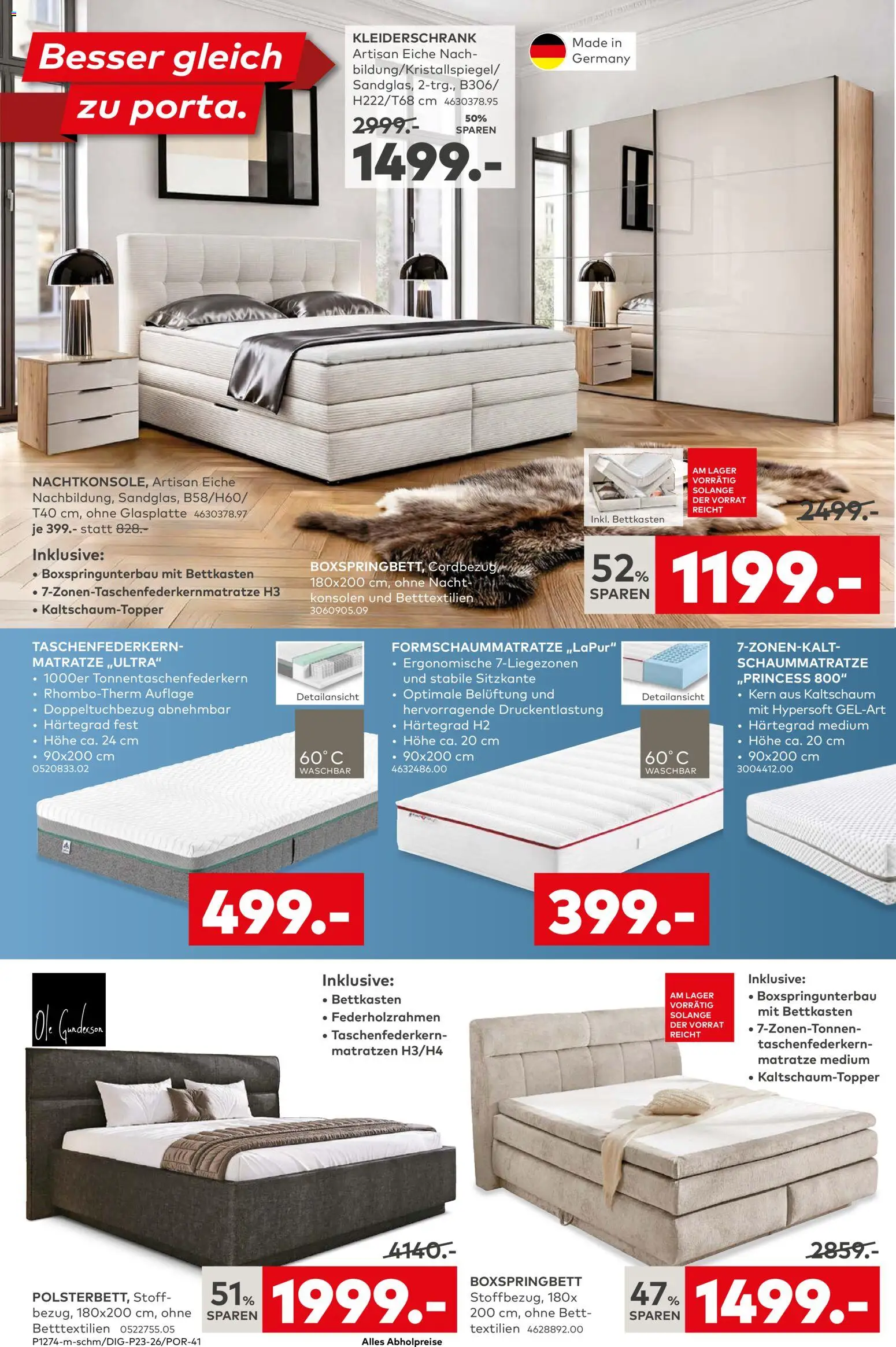 Porta! Prospekt – gültig ab 08.06.2026 | Seite: 12 | Produkte: Bett, Matratze, Kleiderschrank, Boxspringbett