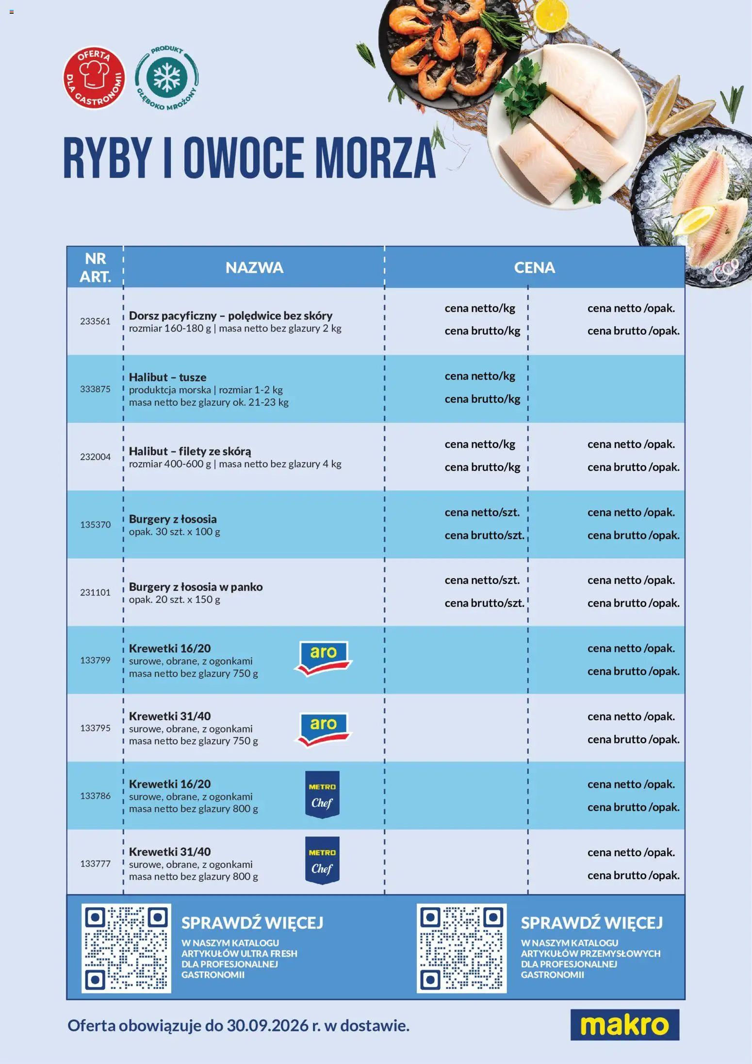 Makro gazetka - Ryby i owoce morza w dostawie od 01.06.2026 | Strona: 2 | Produkty: Krewetki, Halibut, Ryby, Owoce