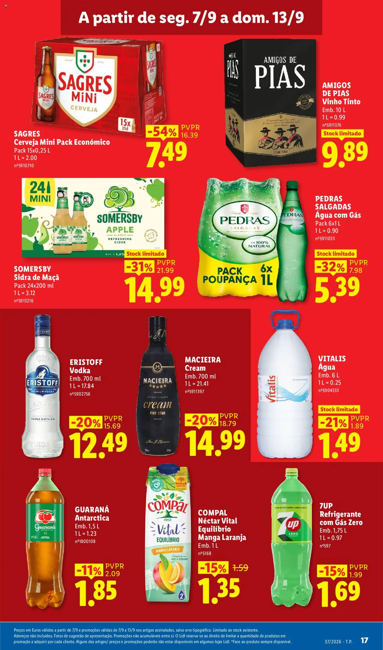 Lidl Promoções Semanais │ válido de 07/09/2026 | Página: 19 | Produtos: Refrigerante, Sidra, Maça, Cerveja