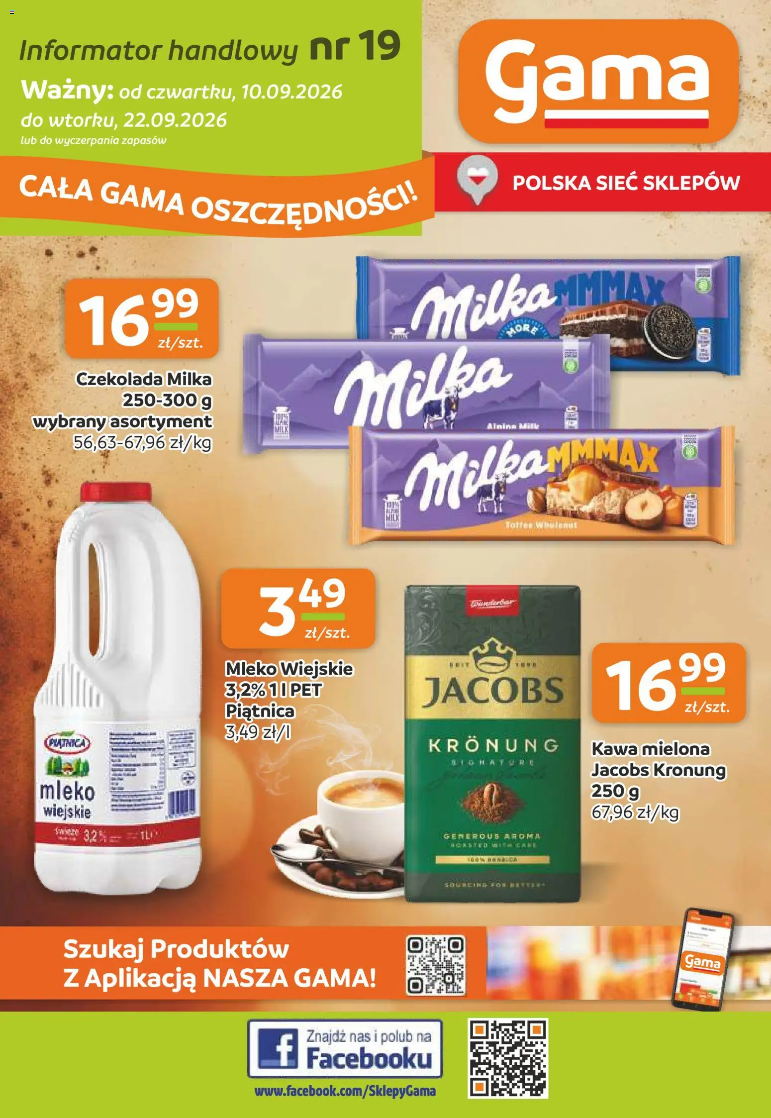 Gama gazetka od 10.09.2026 | Strona: 1 | Produkty: Czekolada milka, Piątnica, Milka, Czekolada