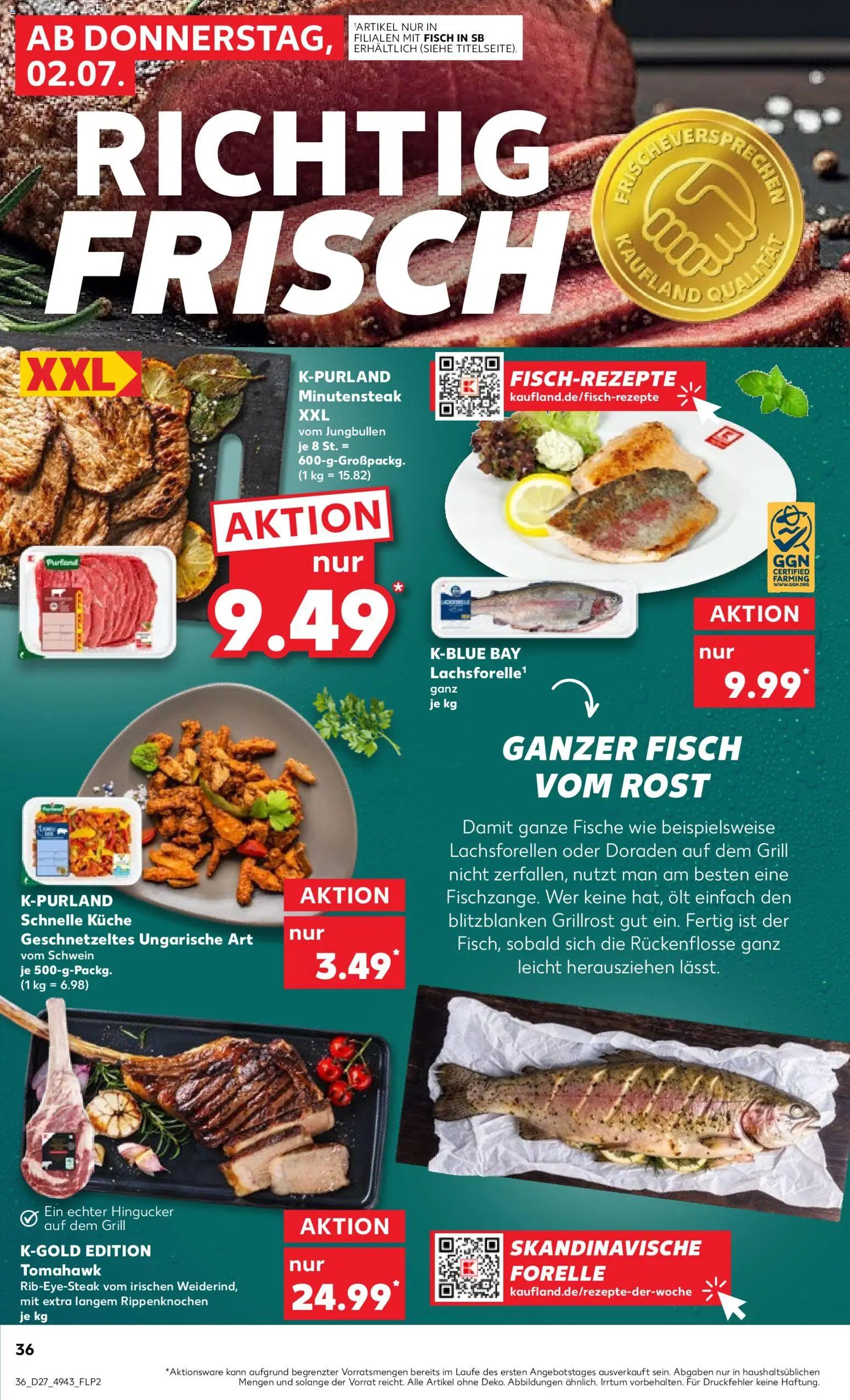 Kaufland Prospekt Köln – gültig ab 02.07.2026 | Seite: 36 | Produkte: Grill, Küche, Fisch