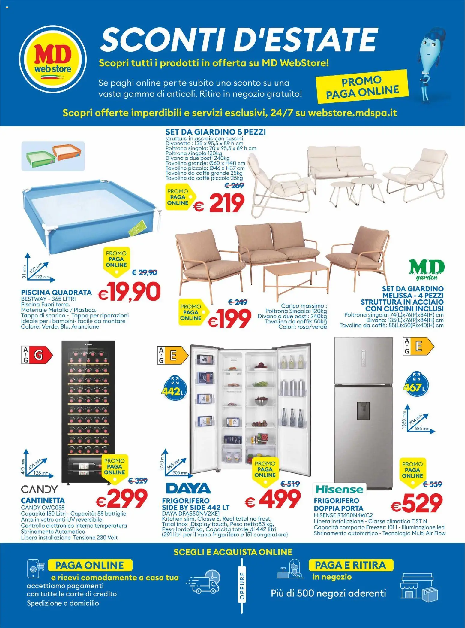 Volantino MD Discount del 14/07/2026 | Pagina: 26 | Prodotti: Tavolino, Tè, Frigorifero, Divano