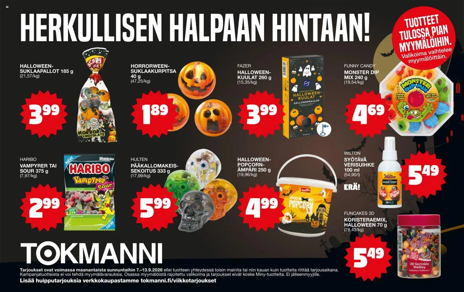Tokmanni Halloween – voimassa 07/09/2026 alkaen | Sivu: 4 | Tuotteet: Ämpäri, Voi