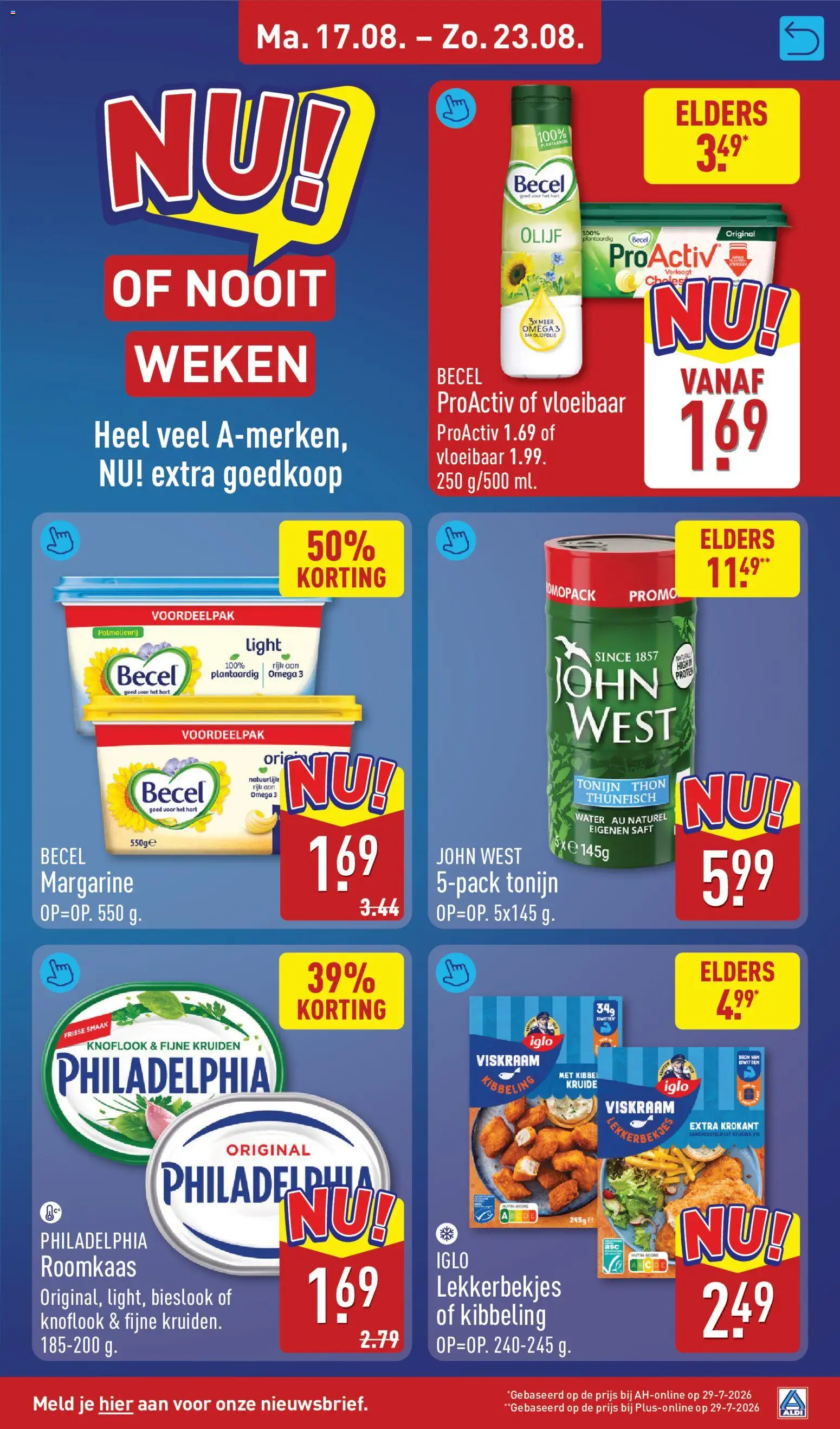 {H1} | Pagina: 27 | Producten: Omega, Omega 3, Roomkaas, Margarine