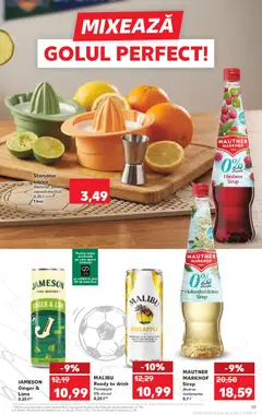 Kaufland RO București - amely érvényes a következő dátumtól: 10.06.2026 | Oldal: 19 | Termékek: Malibu, Whiskey, Jameson, Irish whiskey