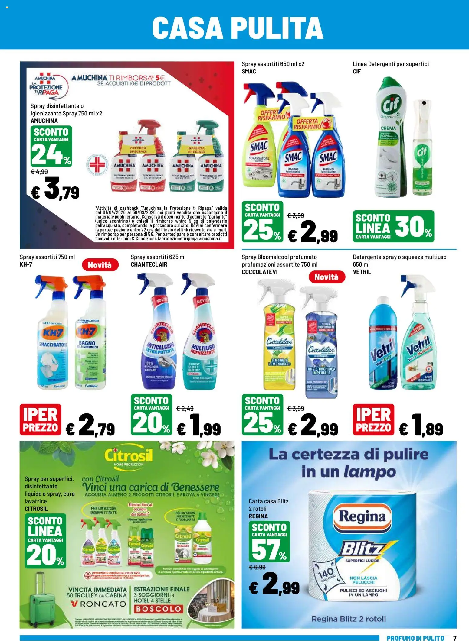 Volantino Iper del 03/09/2026 | Pagina: 7 | Prodotti: Crema, Spray disinfettante, Smacchiatore, Limone