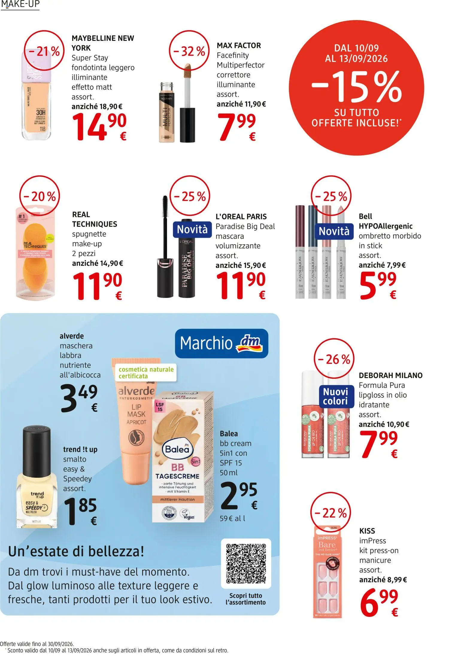Volantino dm drogerie markt del 10/09/2026 | Pagina: 4 | Prodotti: Mascara, Olio, The, BB cream