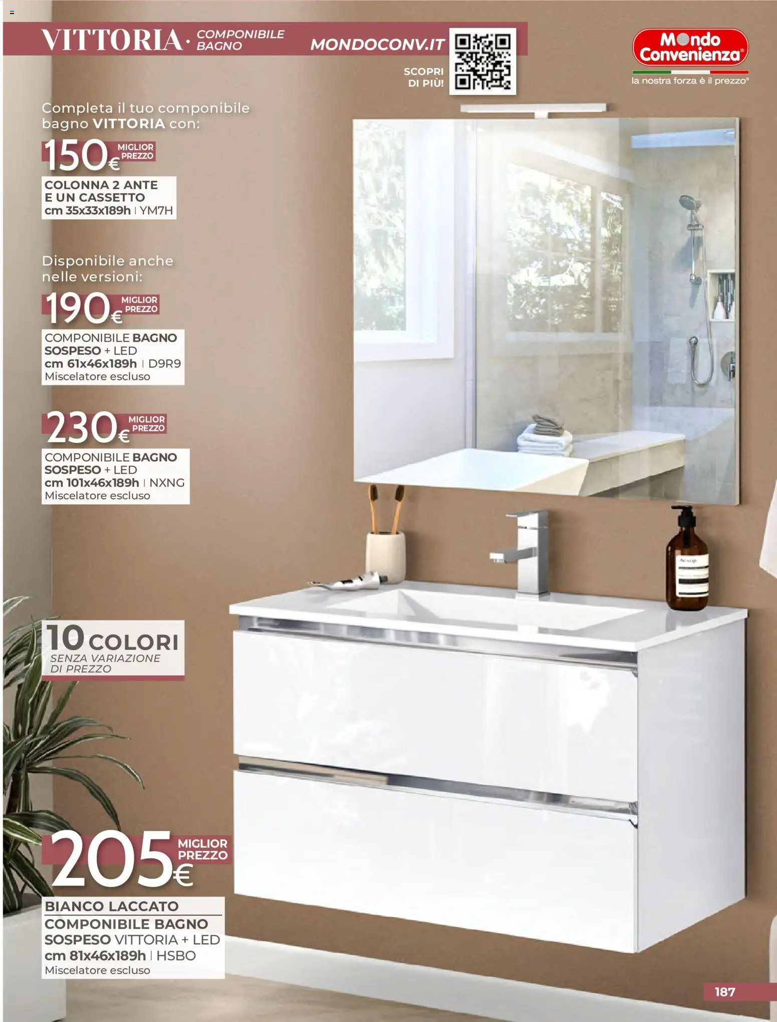 Volantino Mondo Convenienza del 01/09/2026 | Pagina: 189 | Prodotti: Miscelatore, Bagno