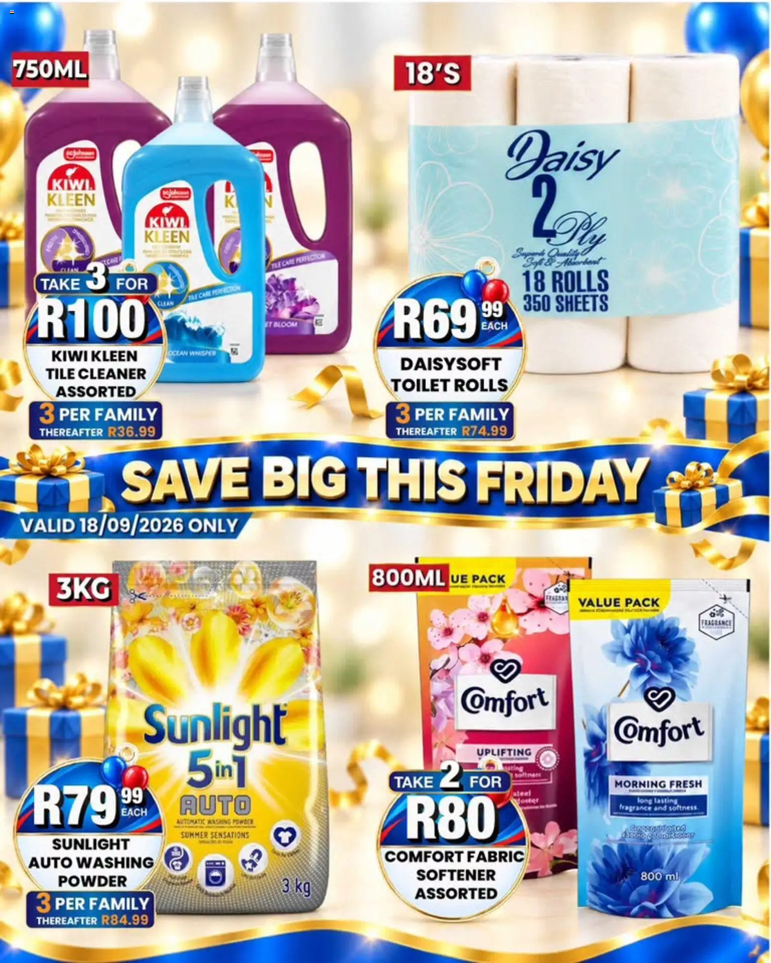 New Take n Pay catalogue – valid from 18/09/2026 | Page: 5 | Products: Toilet, Fragrance, Kiwi, Washing powder