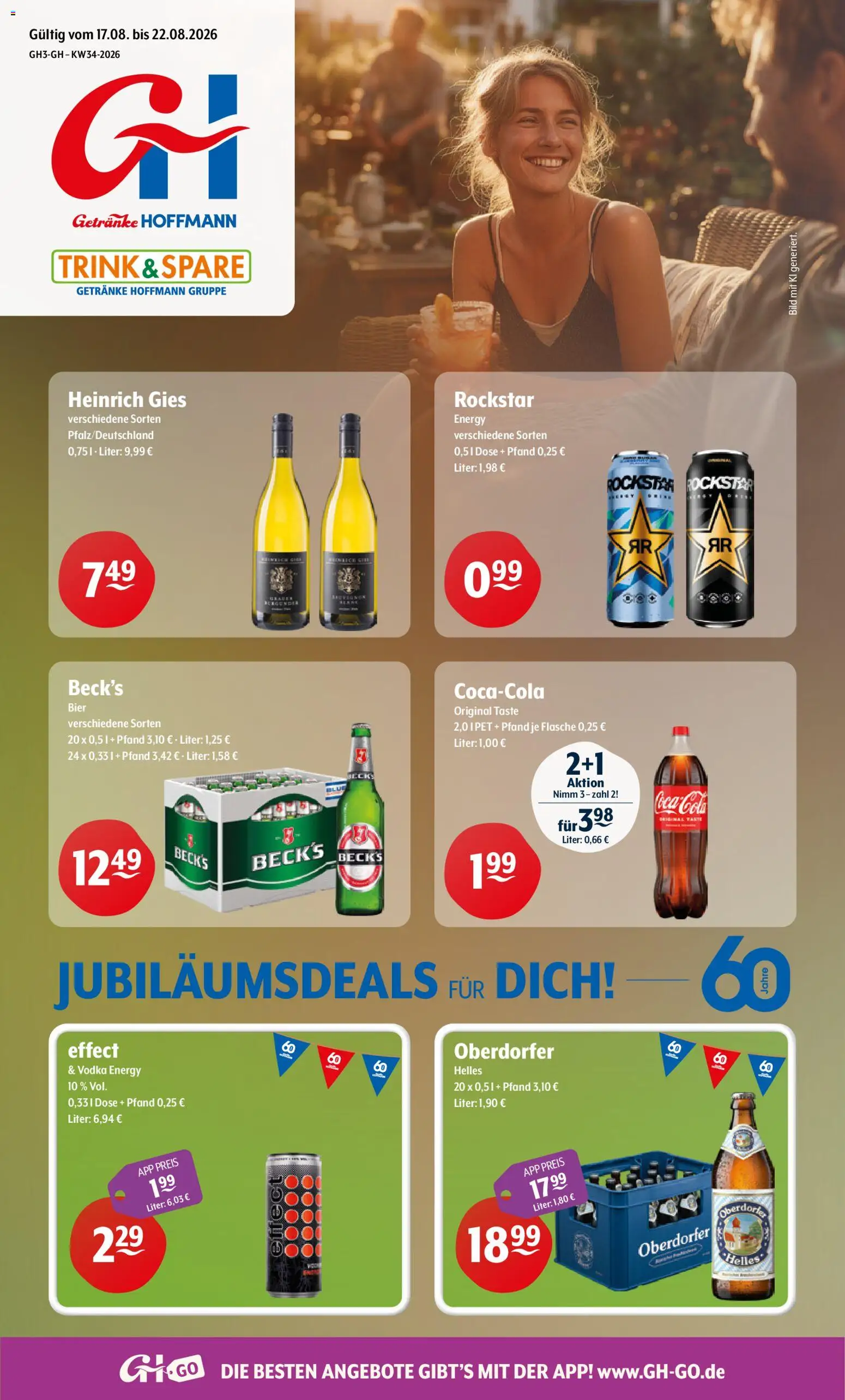 Trink und Spare Prospekt – gültig ab 17.08.2026 | Seite: 1 | Produkte: Energy, Bier, Rockstar, Vodka