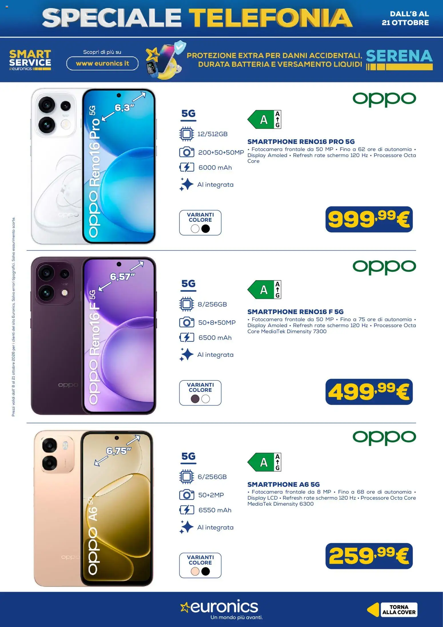 Volantino Euronics del 08/10/2026 | Pagina: 9 | Prodotti: Schermo, Smartphone, Fotocamera, Batteria