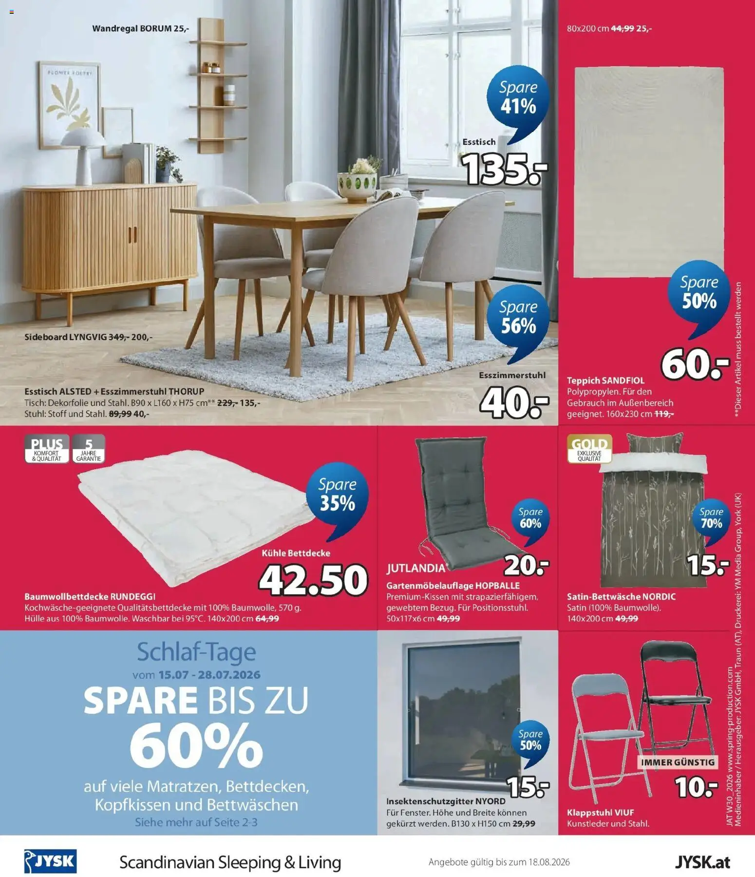 JYSK Sale Spare Bis Zu 70% gültig ab 29.07.2026 | Seite: 12 | Produkte: Hülle, Tisch, Stuhl, Teppich