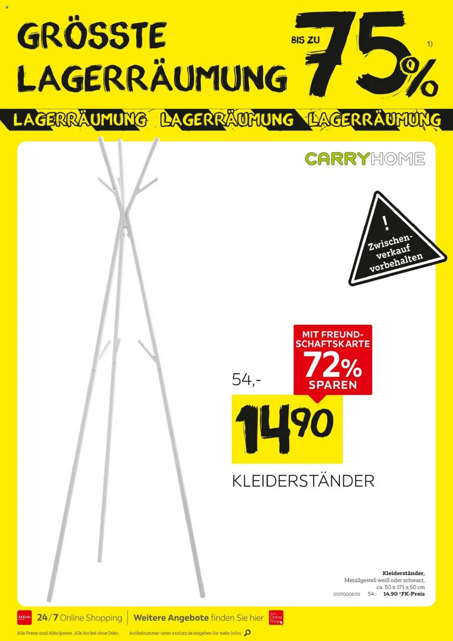 XXXLutz Größte Lagerräumung – gültig ab 16.05.2026 | Seite: 14 | Produkte: Kleiderständer