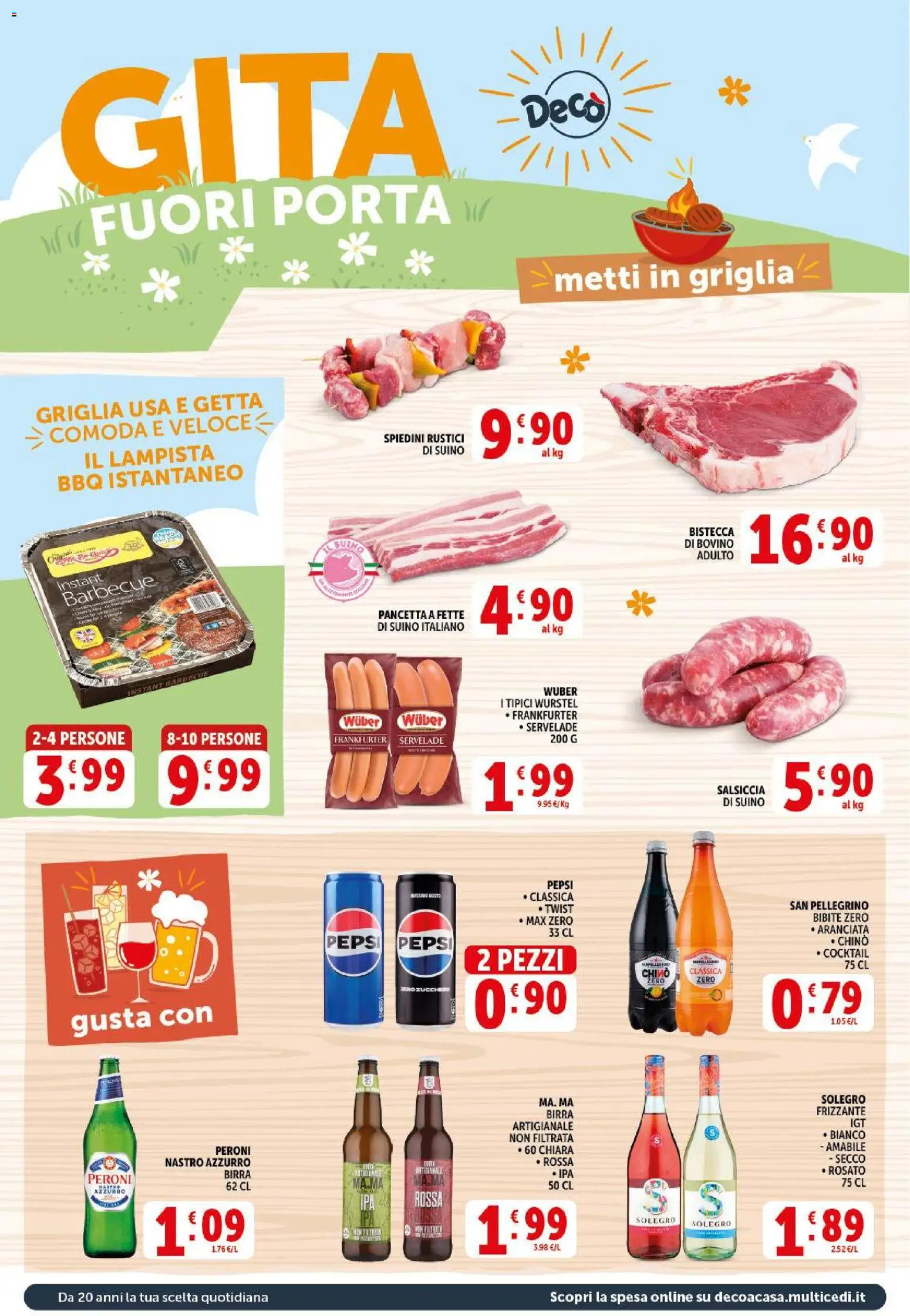 Volantino Decò del 29.05.2026 | Pagina: 8 | Prodotti: Salsiccia, Bibite, Griglia, Rustici
