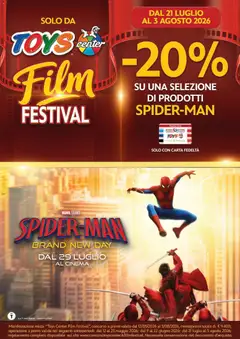 Anteprima del volantino Toys Center volantino Spider-Man valido a partire dal 21/07/2026