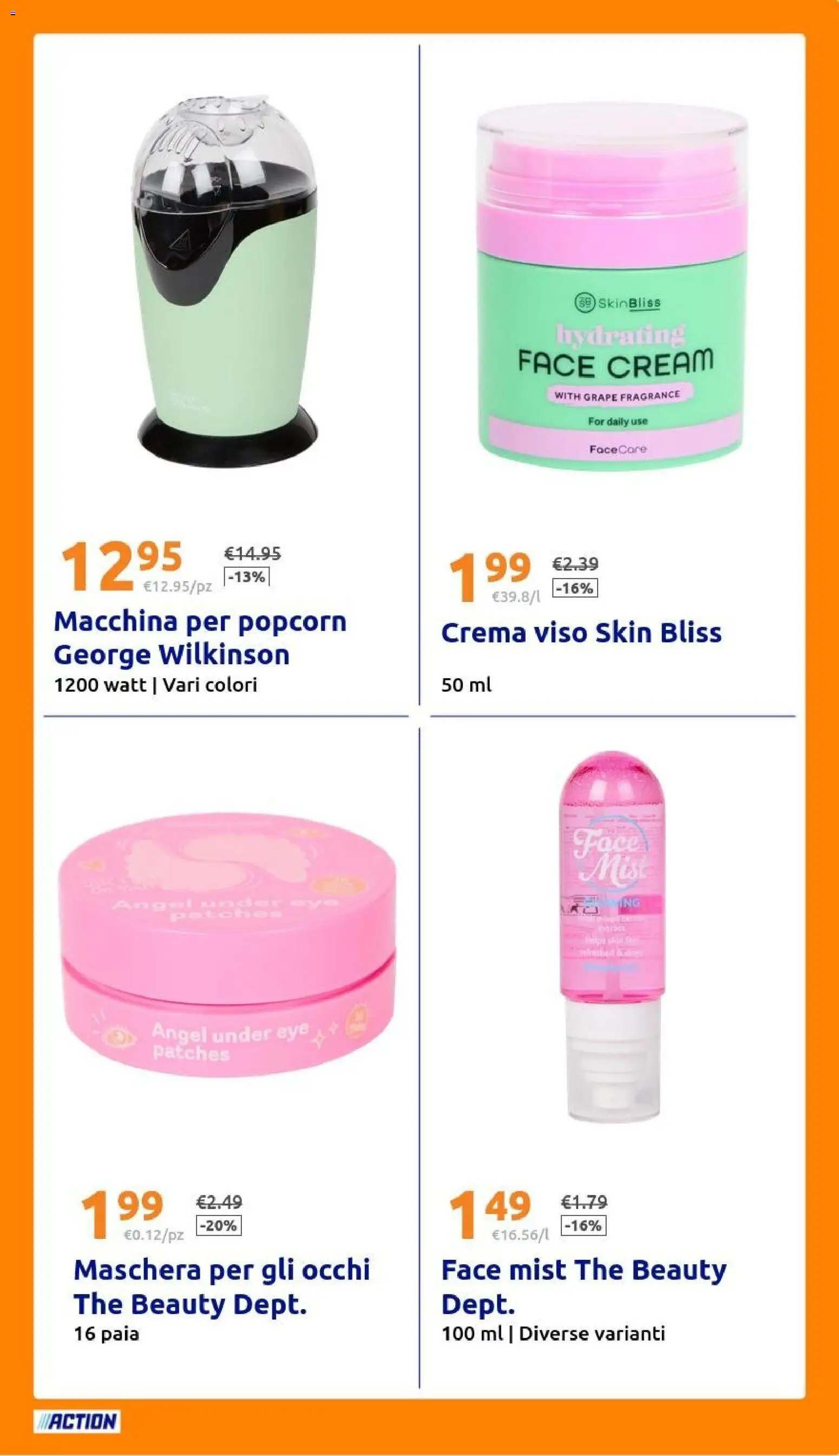 Volantino Action del 22/07/2026 | Pagina: 29 | Prodotti: Crema, Maschera, Crema viso, The