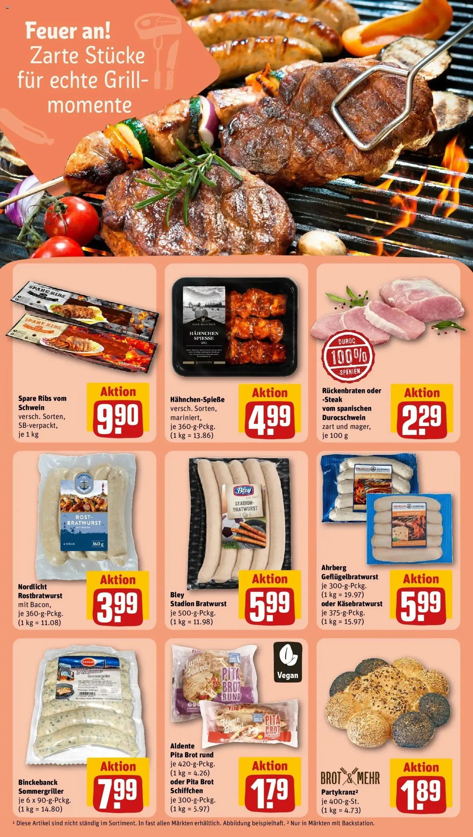 Rewe Prospekt Bad Salzuflen	 – gültig ab 27.04.2026 | Seite: 17 | Produkte: Spare ribs, Spieße, Brot, Steak