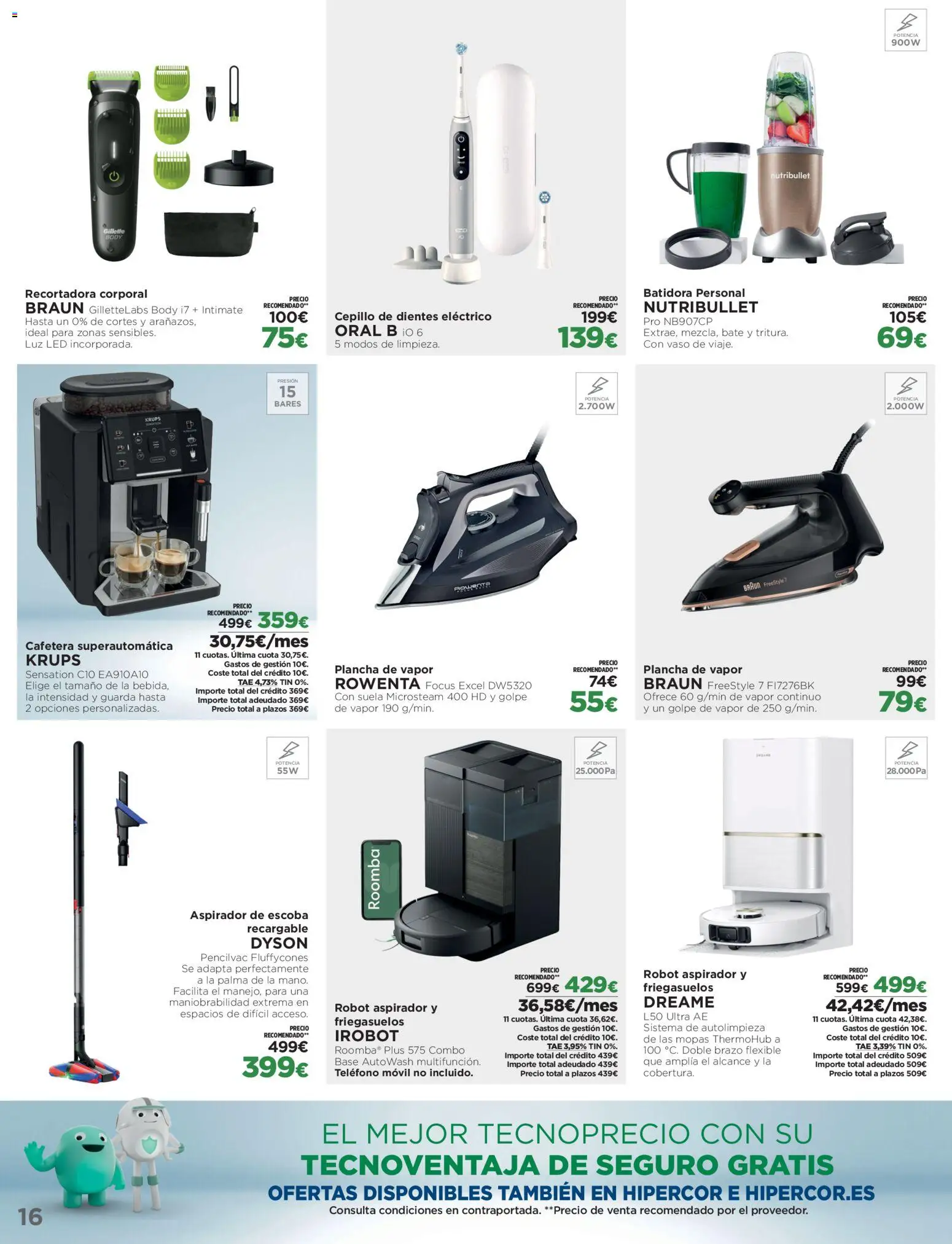 El Corte Inglés Los Tecnoprecios │ válido desde el 05/10/2026 | Página: 16 | Productos: Cepillo de dientes, Batidora, Robot, Body