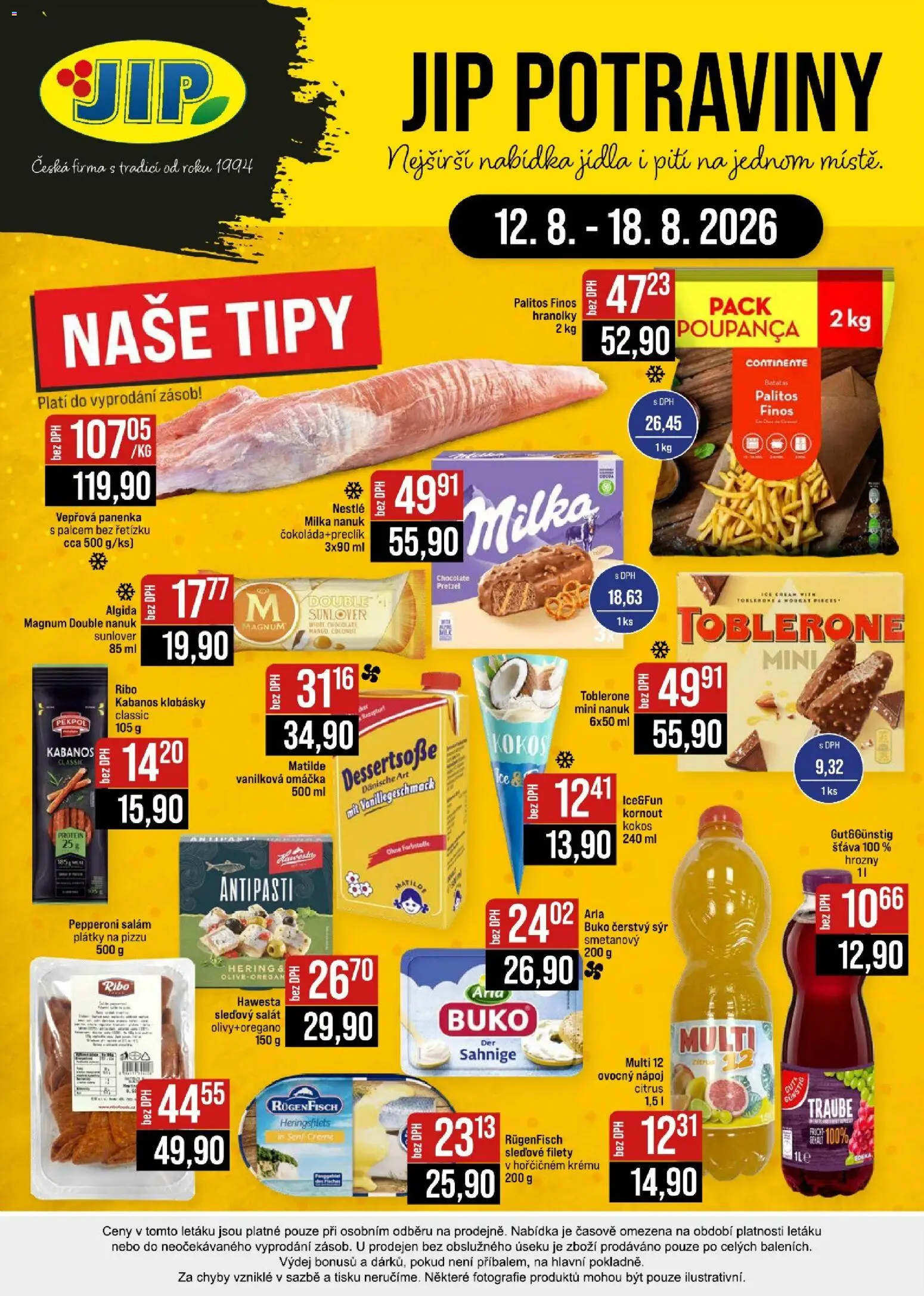 Jip leták - Cash & Carry od 12.08.2026 | Strana: 24 | Produkty: Nanuk, Vepřová panenka, Kokos, Toblerone