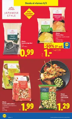 Vista previa Vitasia Patatas fritas, 2 variedades: wasabi o teriyaki, 150 g válido desde el 04.05.2026 | Página: 38