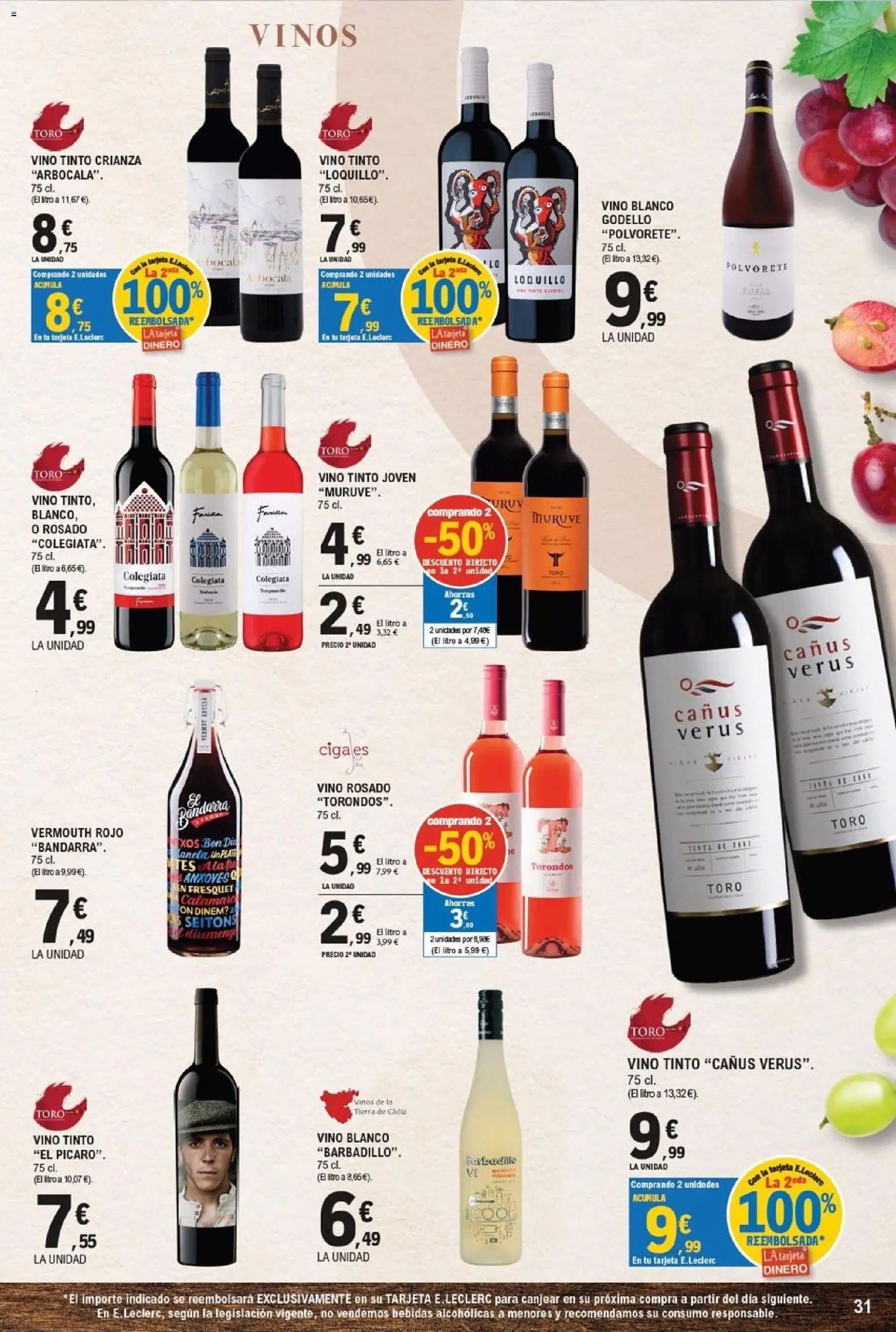 E.Leclerc folleto Salamanca │ válido desde el 23/09/2026 | Página: 31 | Productos: Vino tinto, Vino, Bebidas, Tierra