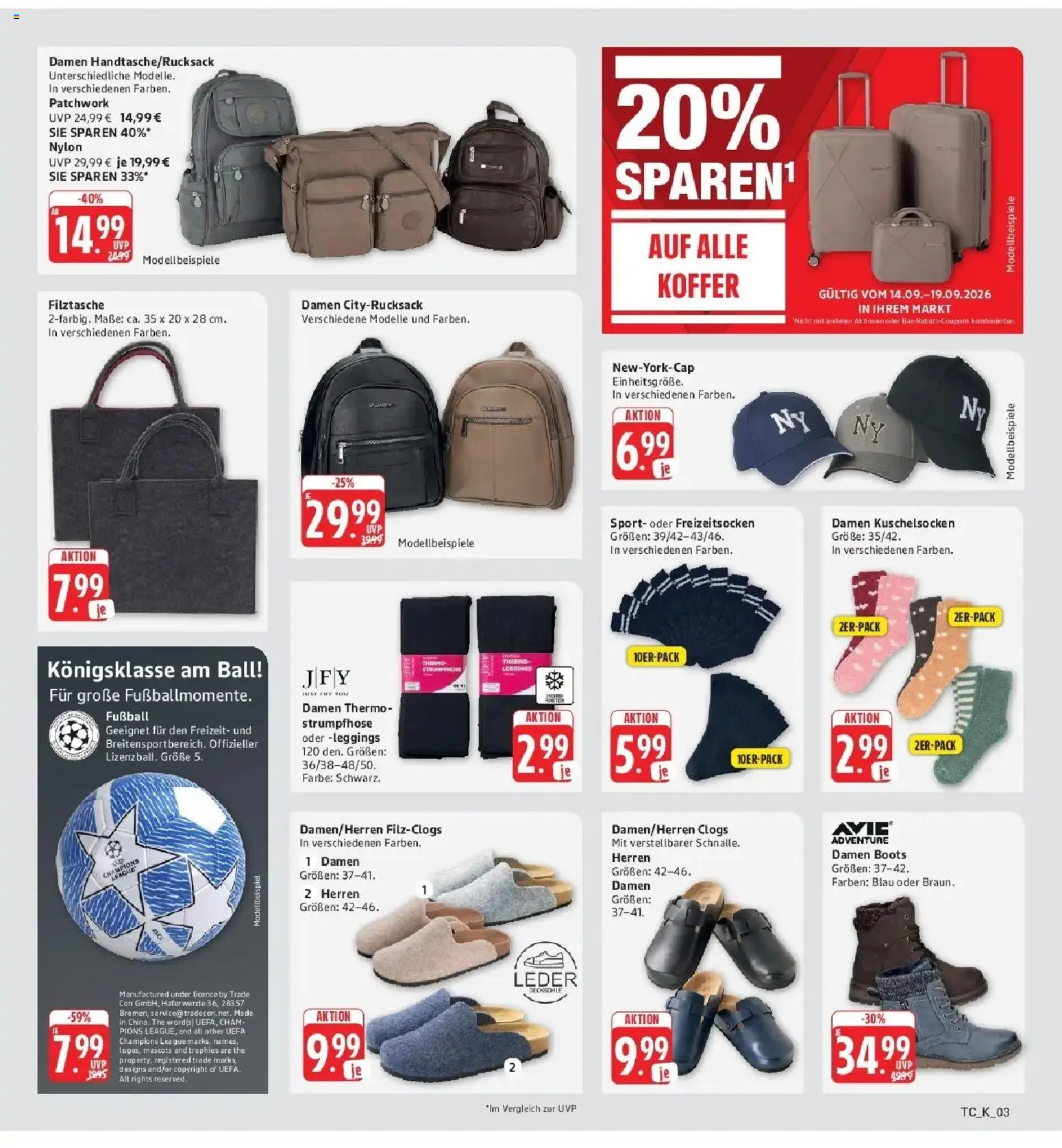 Edeka Prospekt Stuttgart - Feuerbach (ab 14.09.2026) » Angebote Online | Seite: 62 | Produkte: Fußball, Leggings, Koffer, Strumpfhose