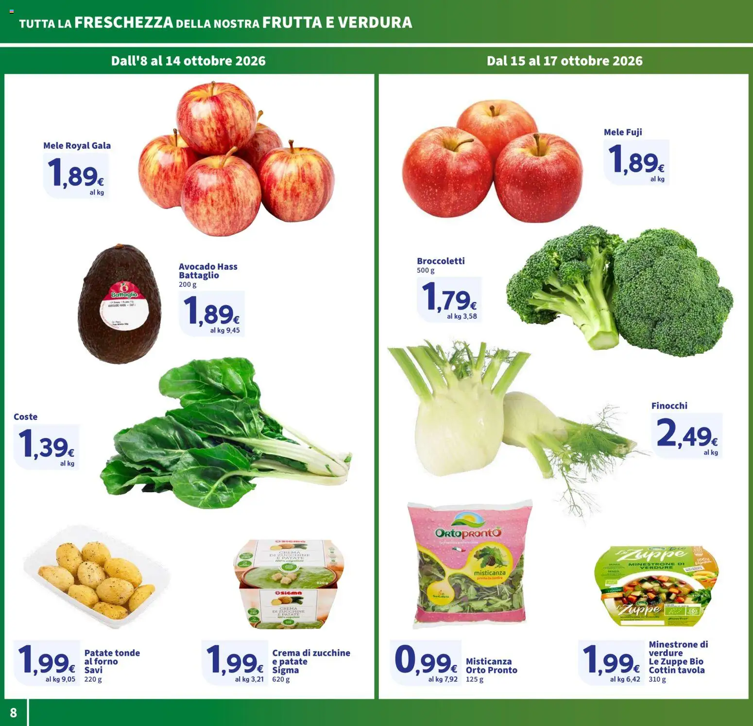 Volantino SIGMA del 08/10/2026 | Pagina: 8 | Prodotti: Minestrone, Avocado, Patate, Forno