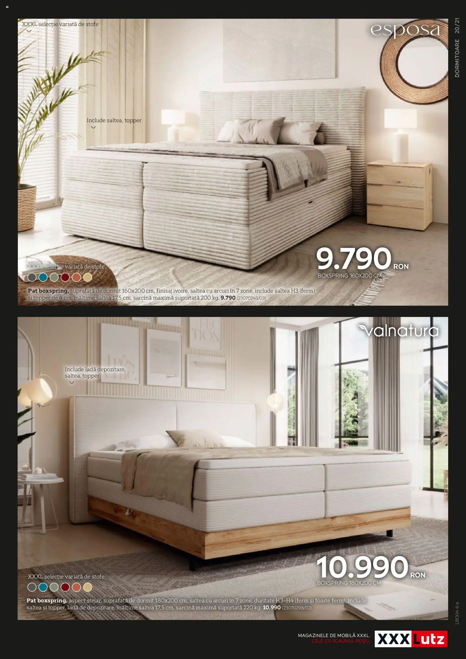 Noul catalog XXXLutz – valabil de la 14.05.2026 | Pagină: 21 | Produse: Pat, Saltea, Topper