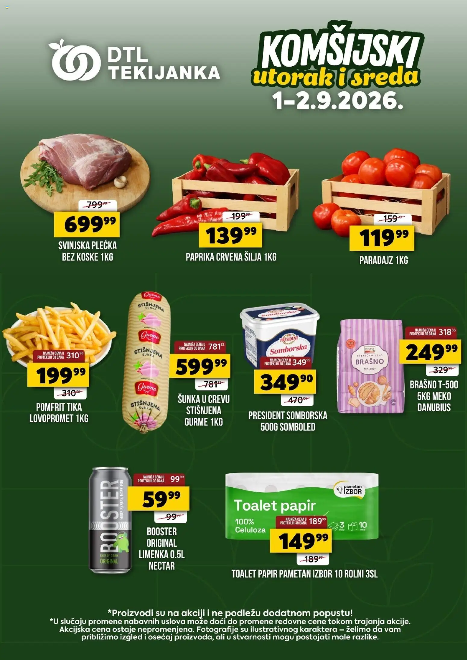 Tekijanka katalog - važi od 01.09.2026 | Strana: 1 | Proizvode: Toalet papir, So, Paprika, Paradajz