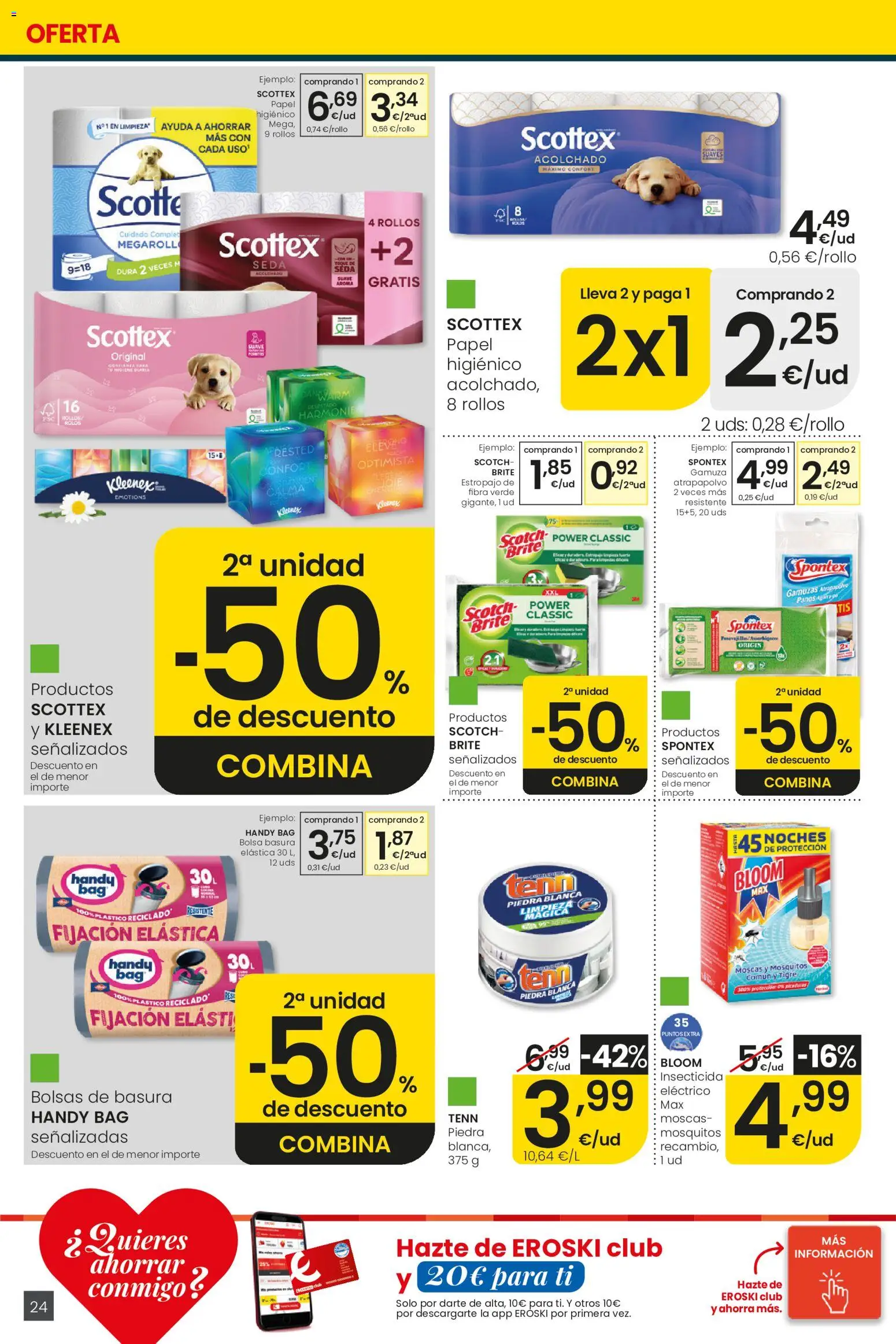 Eroski Nirekin aurreztu nahi Aliprox │ válido desde el 14.05.2026 | Página: 24 | Productos: Papel higienico, Bolsa