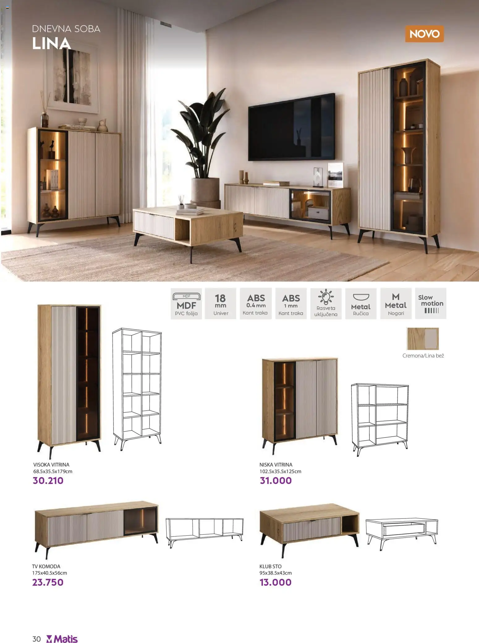 Matis katalog - važi od 01.05.2026 | Strana: 30 | Proizvode: Komoda, Tv komoda, Sto