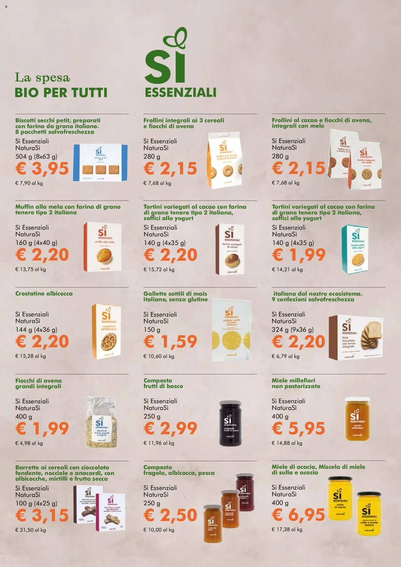 Volantino Natura Sì del 09/09/2026 | Pagina: 6 | Prodotti: Mele, Fiocchi, Crostatine, Mais