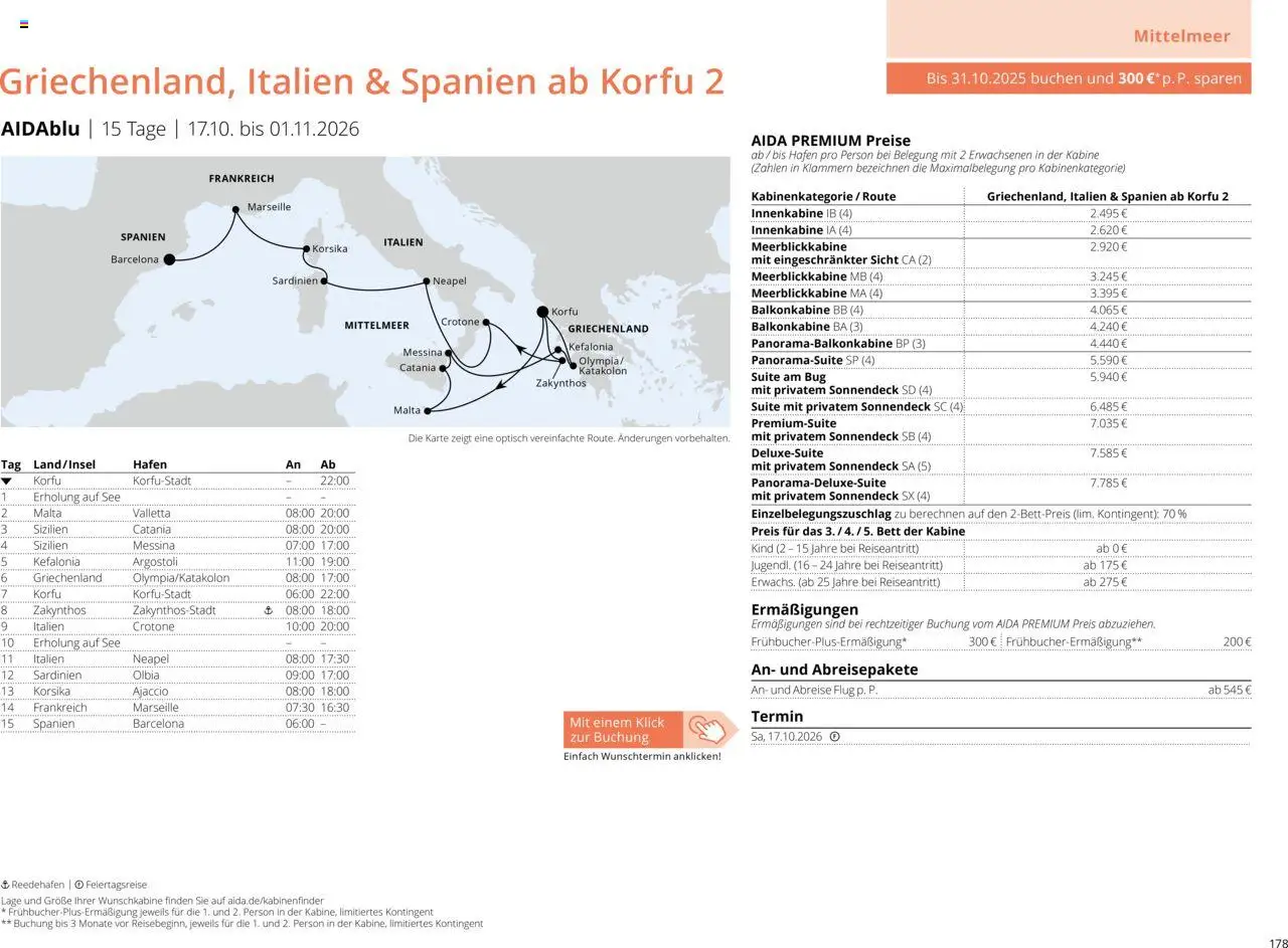 Aida Sommer 2026 – gültig ab 01.03.2026 | Seite: 178 | Produkte: Bett