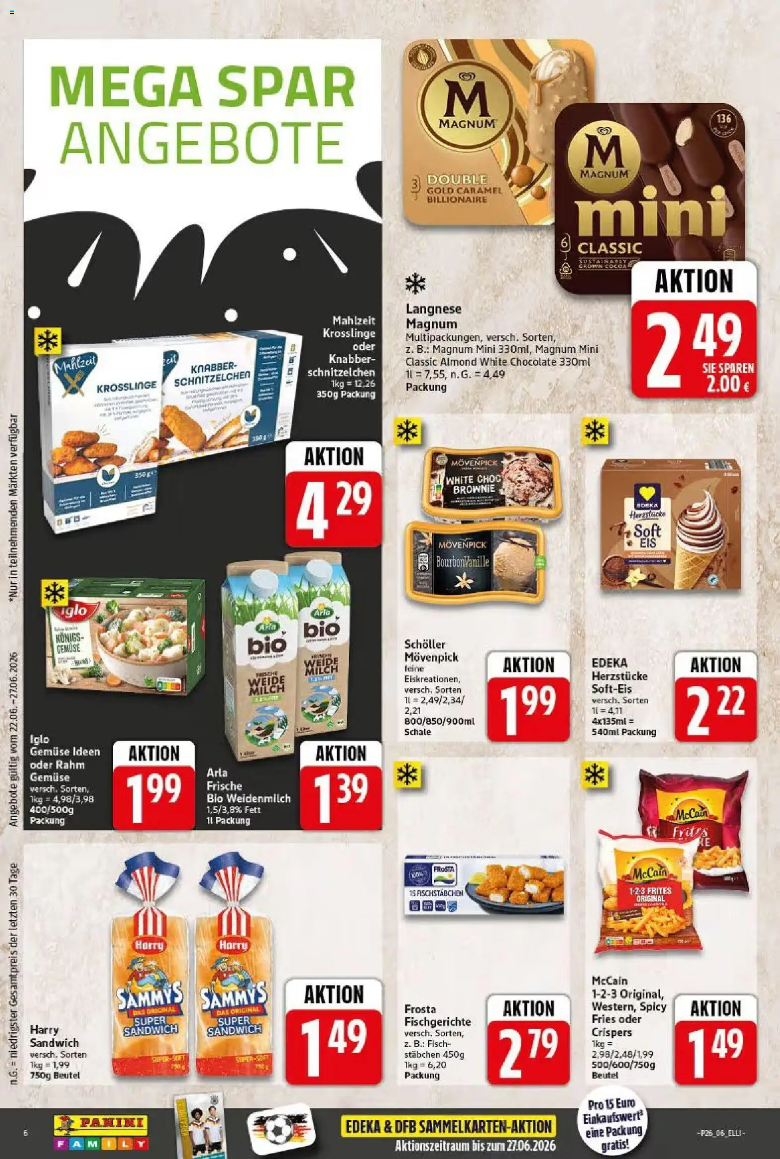 Elli Markt Prospekt Langenberg – gültig ab 22.06.2026 | Seite: 6 | Produkte: Langnese, Iglo, Frosta, Gemüse