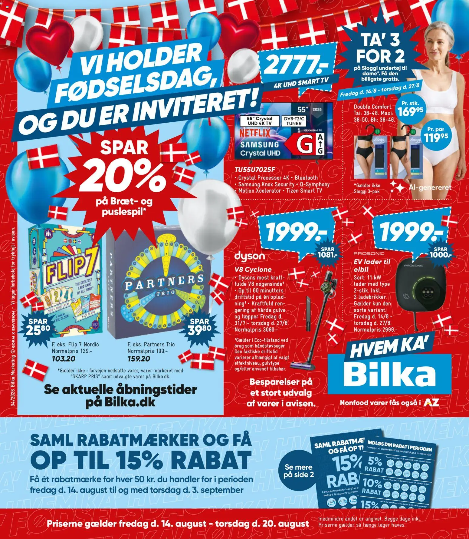 Bilka tilbudsavis – gyldig fra 14/08/2026 | Side: 1 | Produkter: Smart TV, BH, TV, Søm