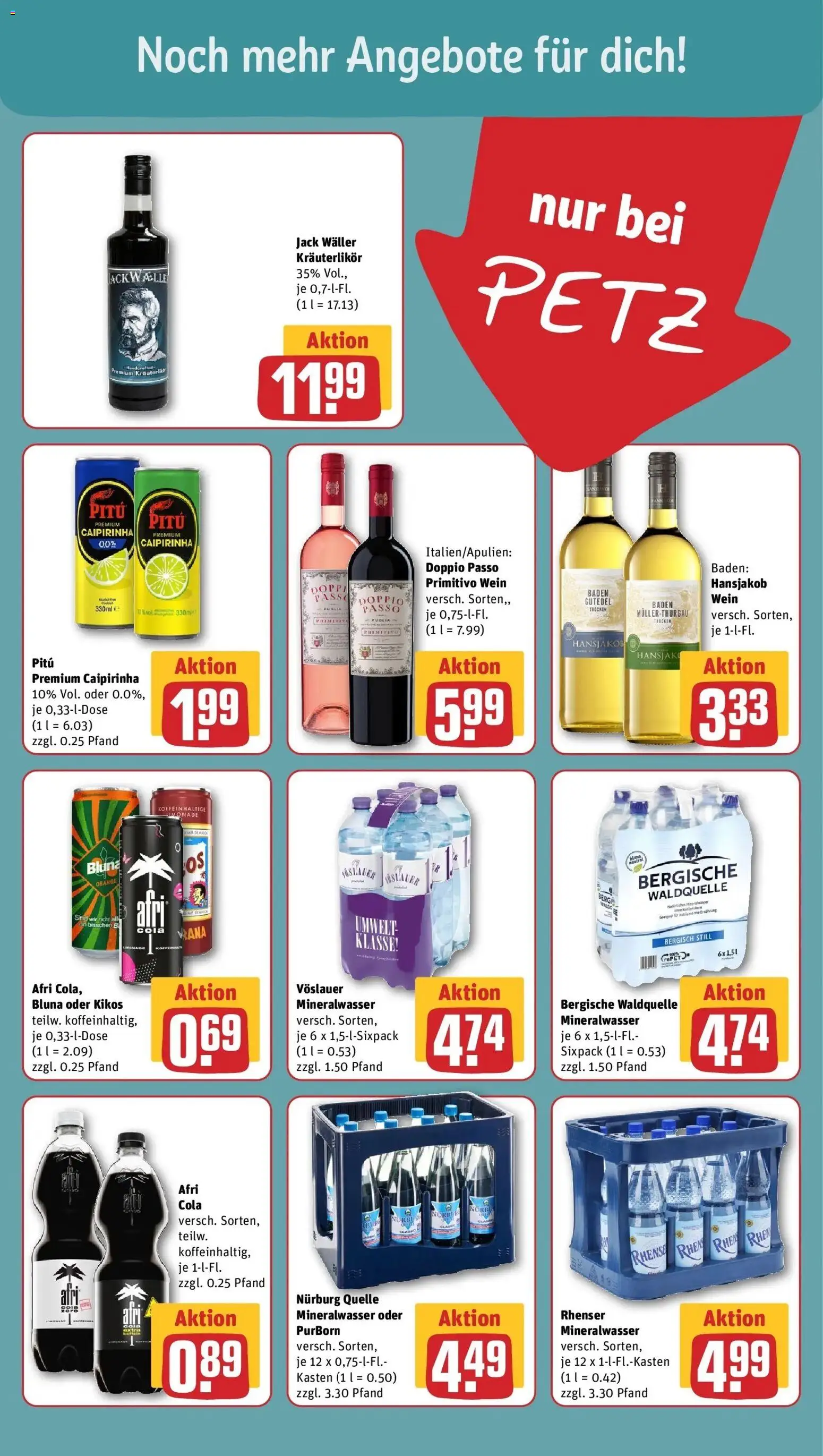 REWE Prospekt ab 10.08.2026 zum Blättern » Angebote | Seite: 17 | Produkte: Limonade, Mineralwasser, Doppio Passo, Wein