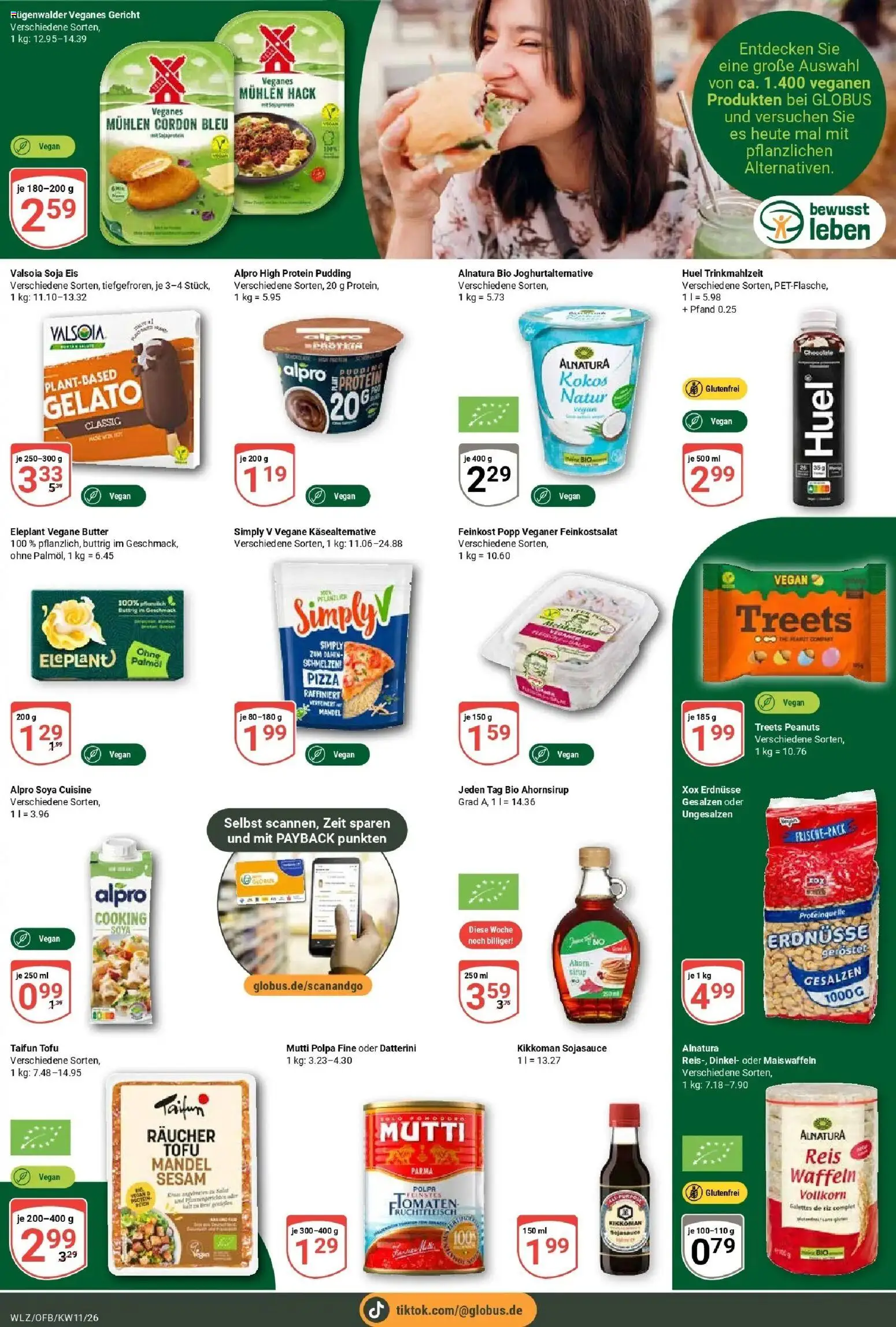 Globus prospekt Weischlitz	 – gültig ab 09.03.2026 | Seite: 16 | Produkte: High protein pudding, Butter, Alpro, Pizza