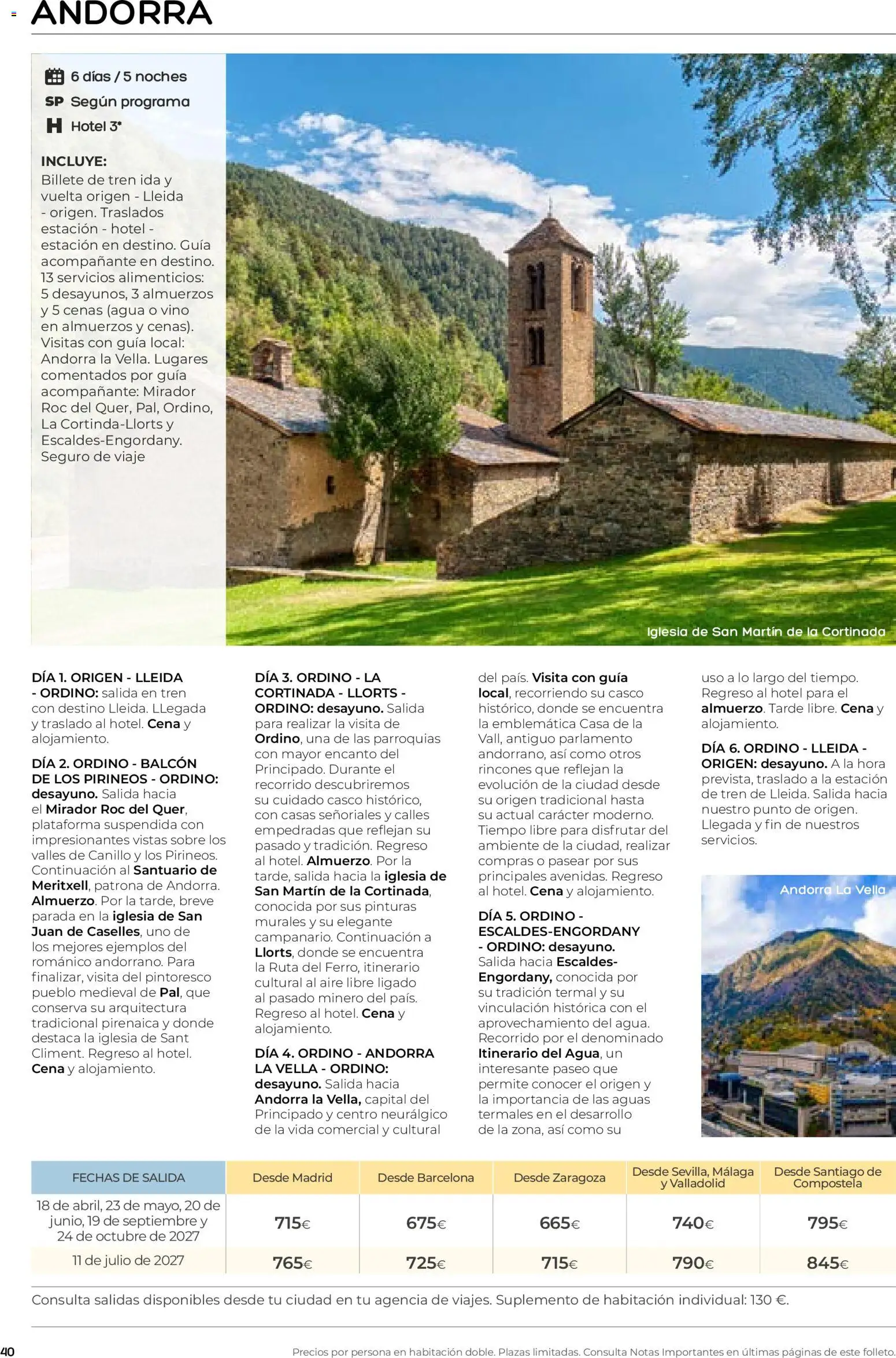 Viajes El Corte Inglés folleto Destinos Otoño y Primavera │ válido desde el 01/07/2026 | Página: 40 | Productos: Vino, Agua