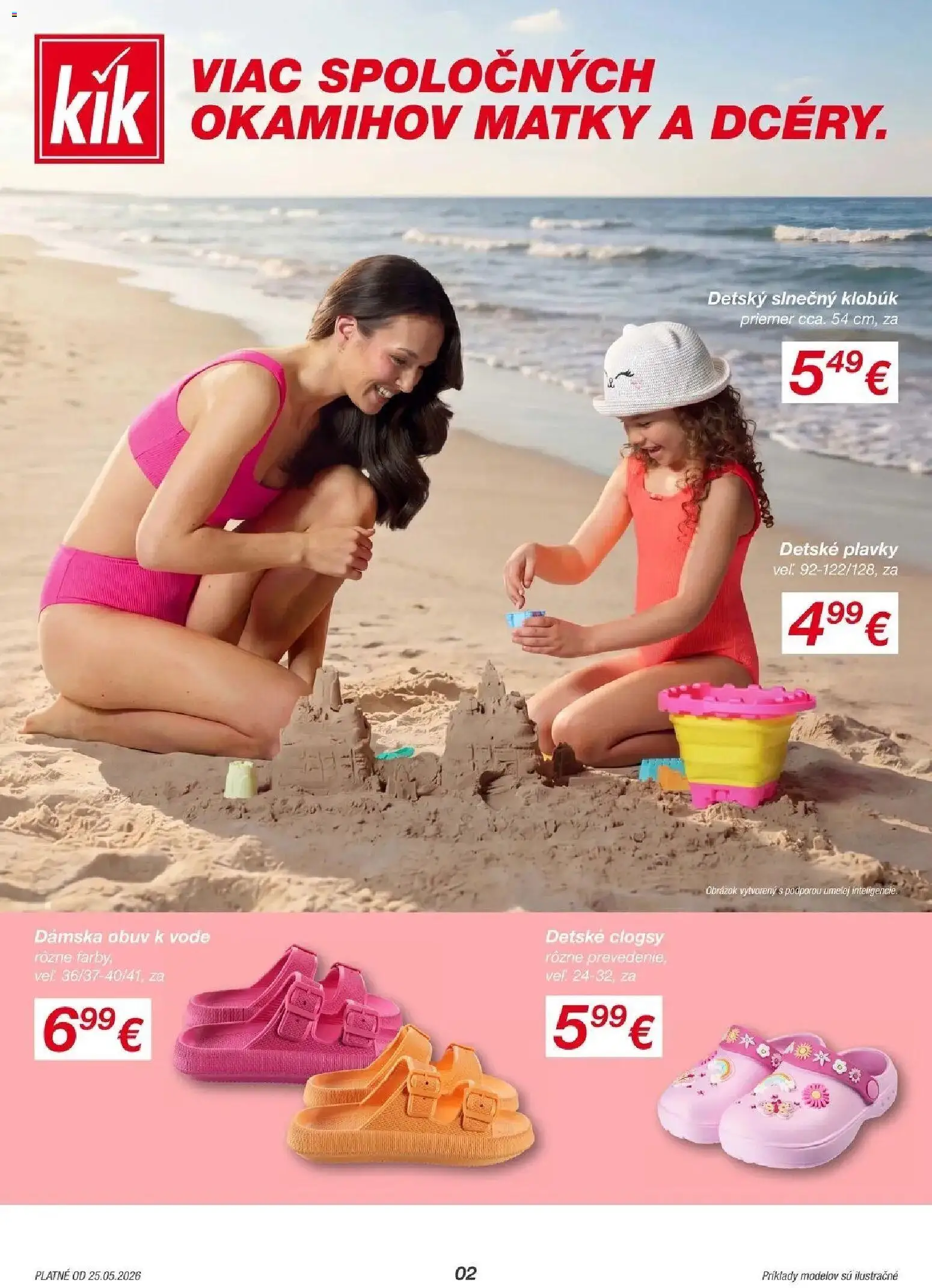 Nové Kik akcie – leták je platný od 25.05.2026 | Strana: 2 | Produkty: Plavky, Klobúk, Detské plavky