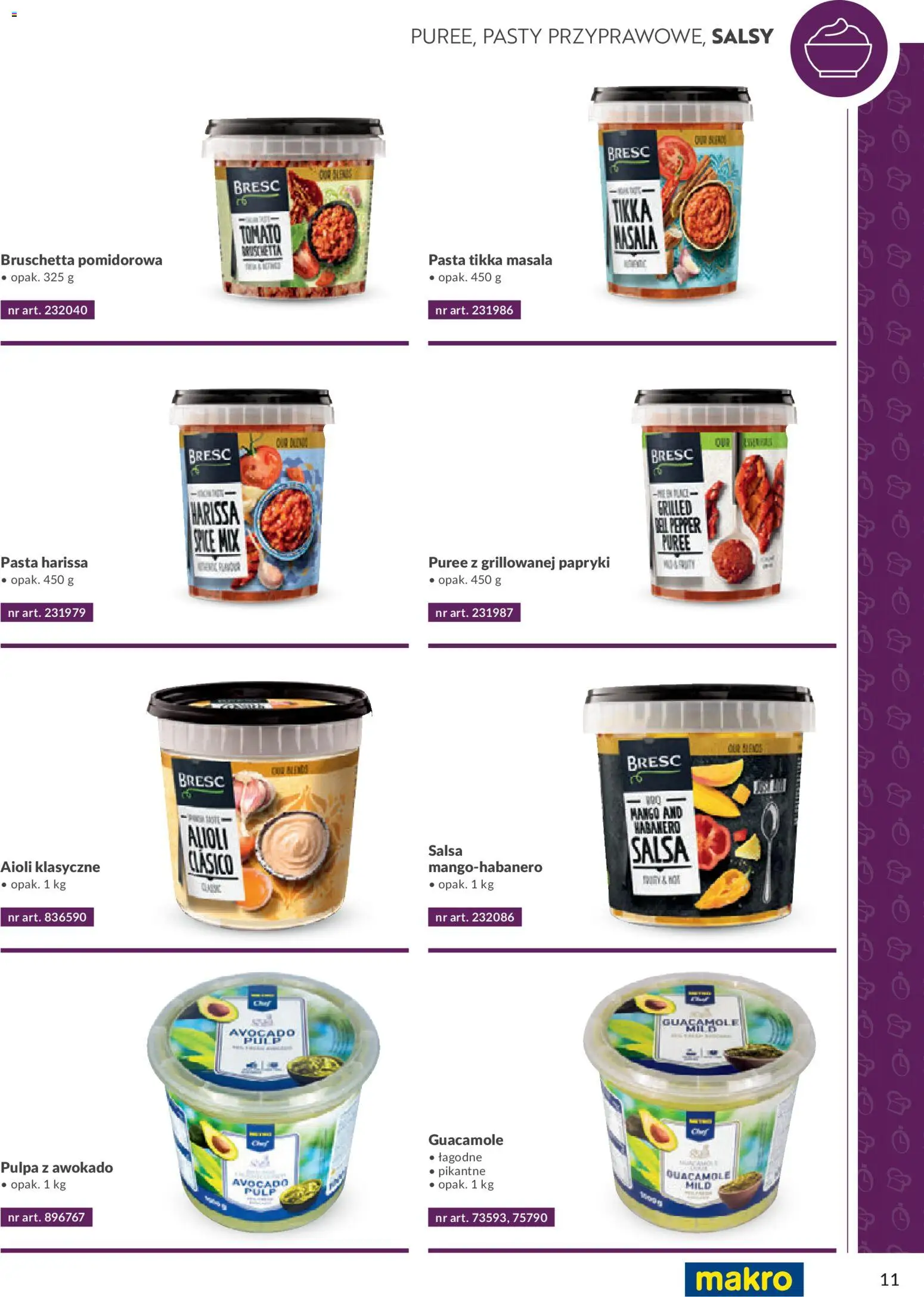 Makro Gazetka - Smart Chef Warzywa i Owoce od 01.01.2026 | Strona: 11 | Produkty: Mango, Guacamole, Tikka masala, Pasta harissa