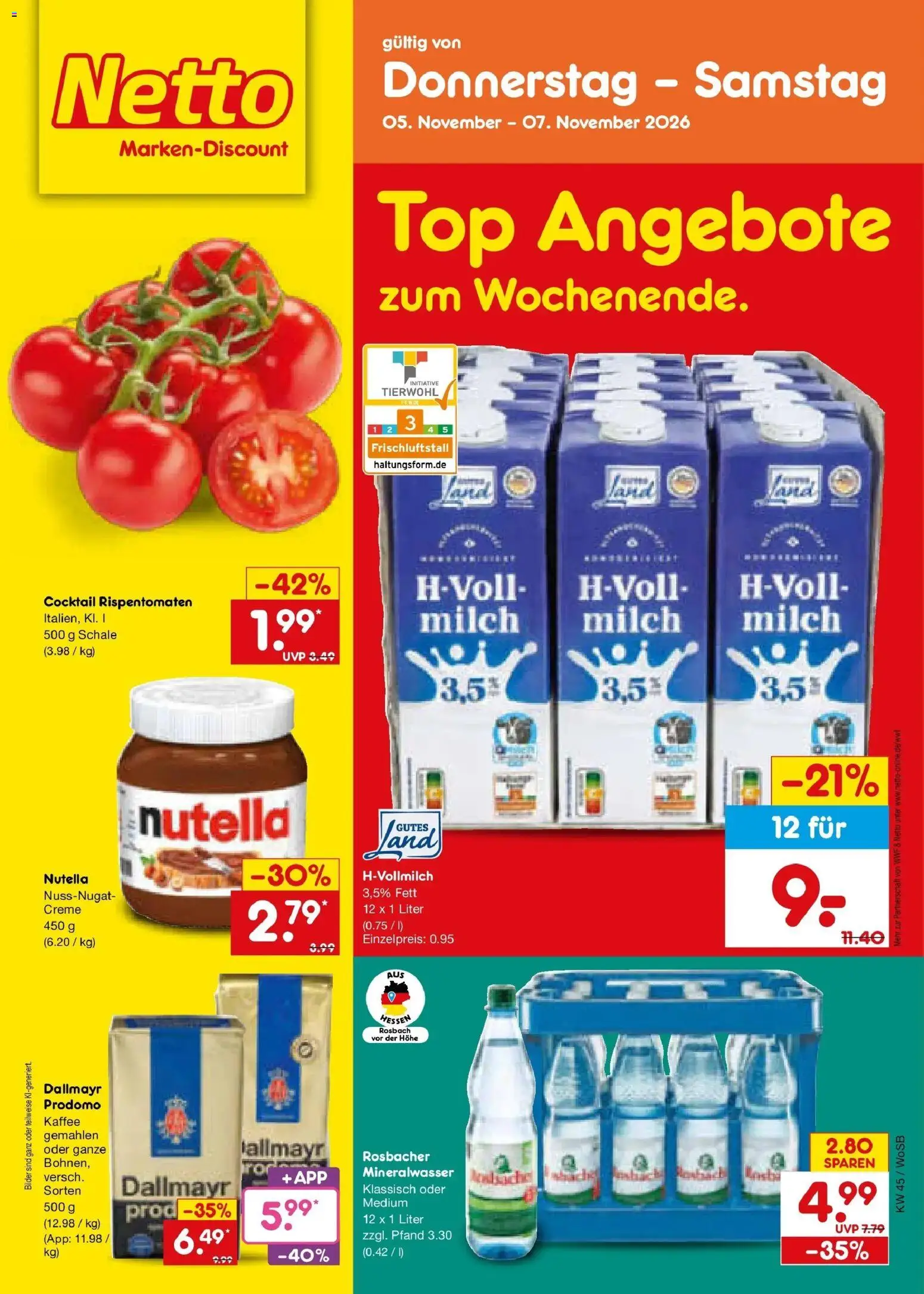 Netto Marken-Discount Prospekt Ludwigshafen-Edigheim – gültig ab 02.11.2026 | Seite: 60 | Produkte: Top, Mineralwasser, Creme, Dallmayr